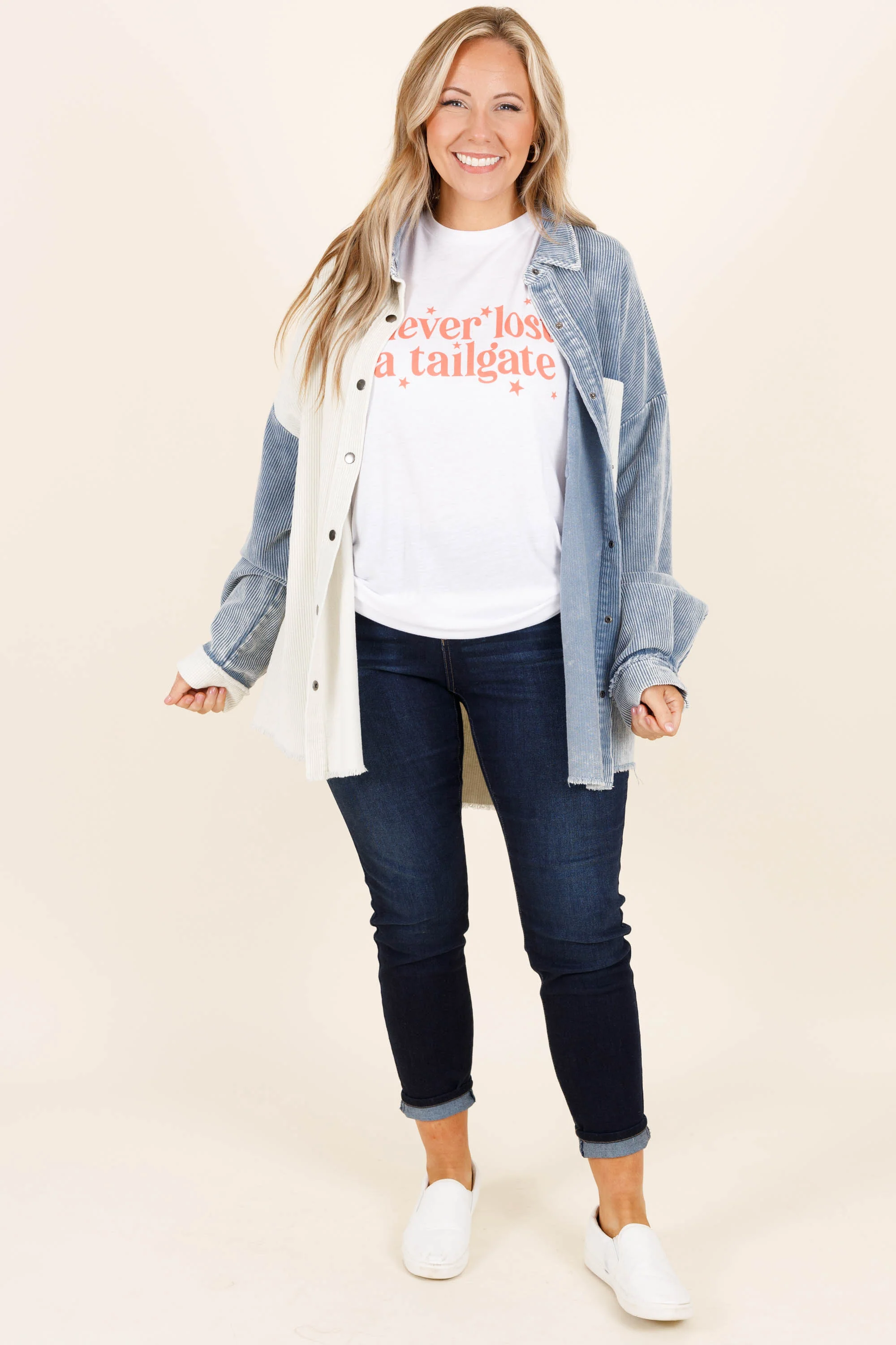 Never Lost A Tailgate Tee, White - Giverhouse