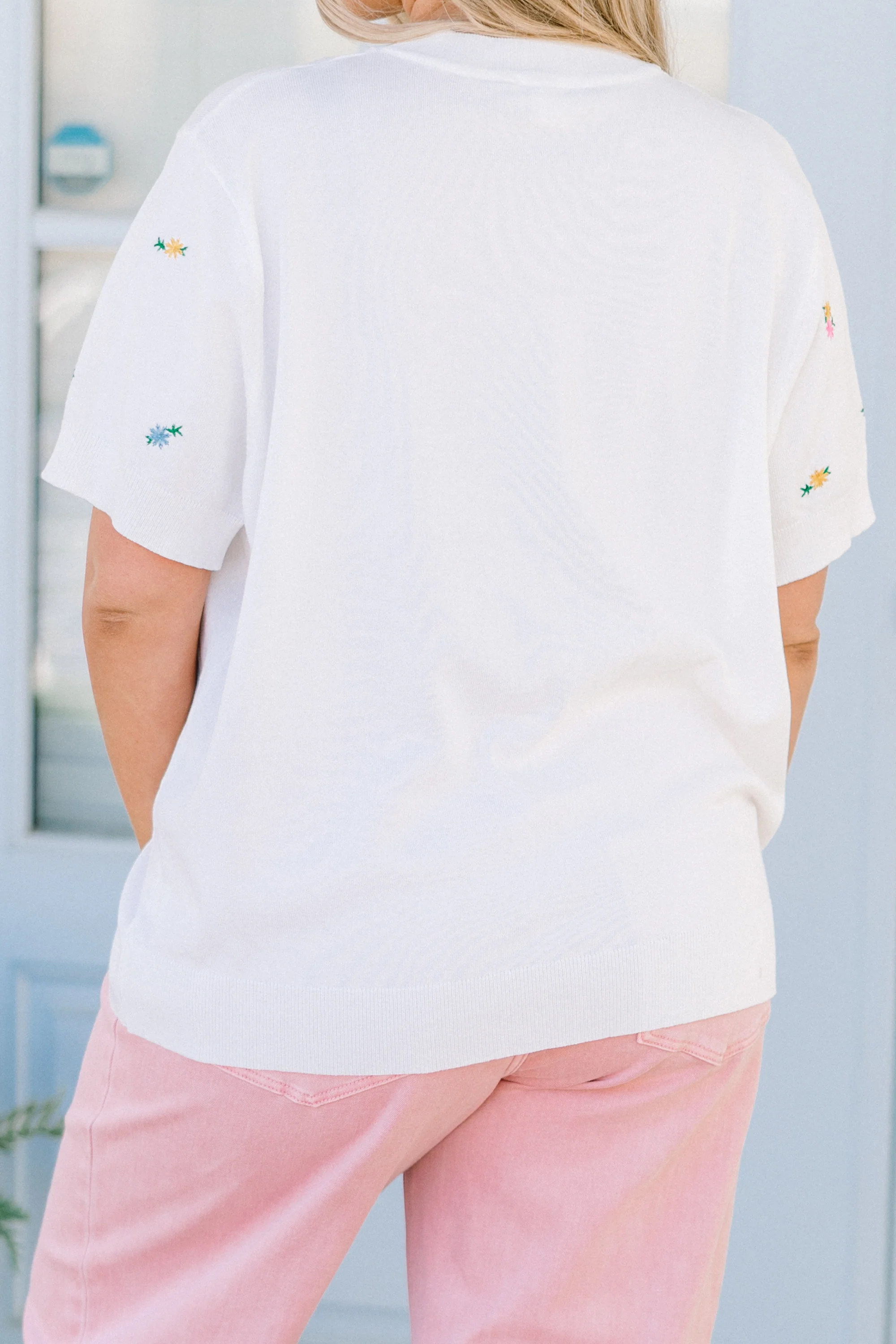 All I Want Is Spring Sweater, White - Giverhouse