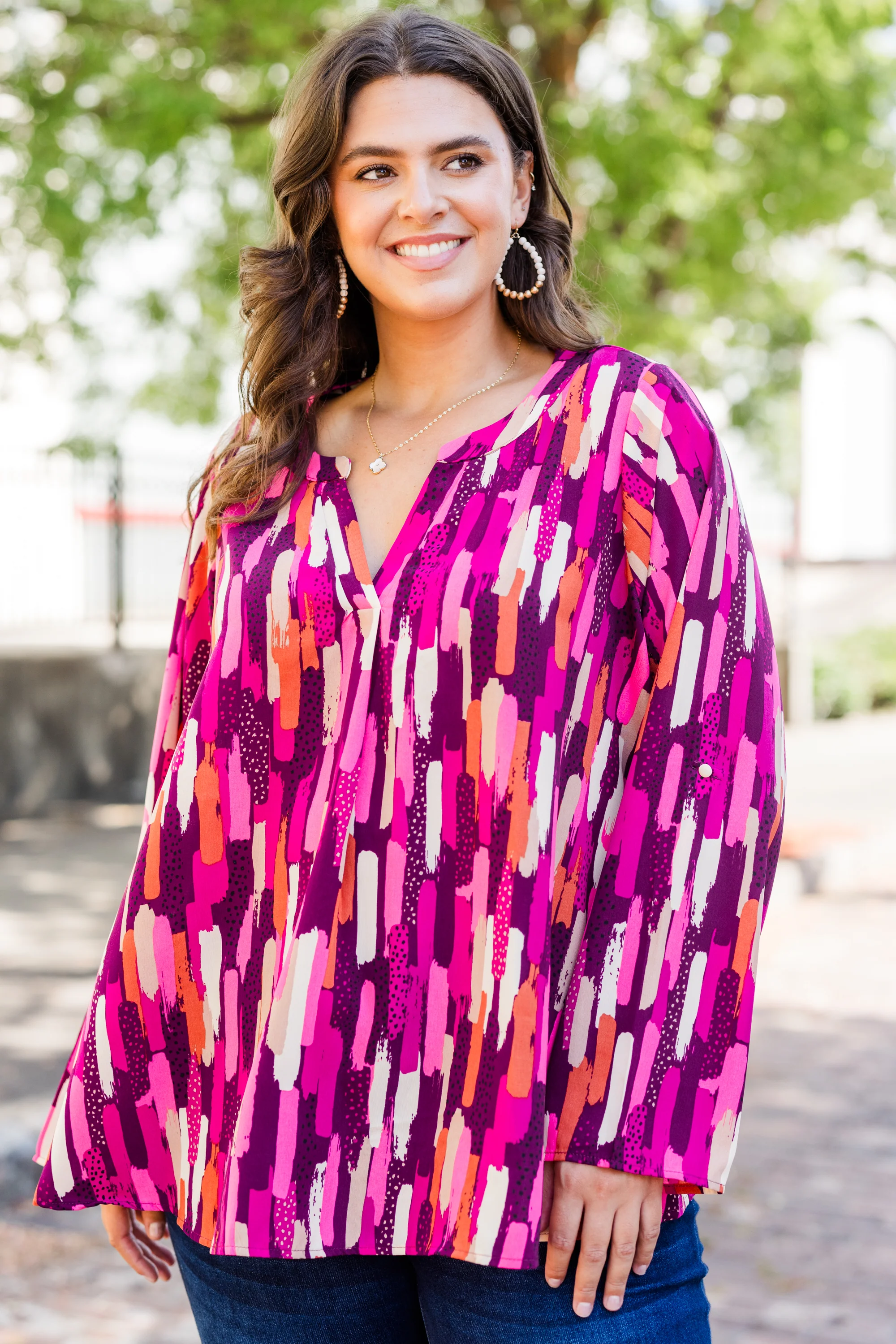 In Office Top, Pink Multi - Giverhouse