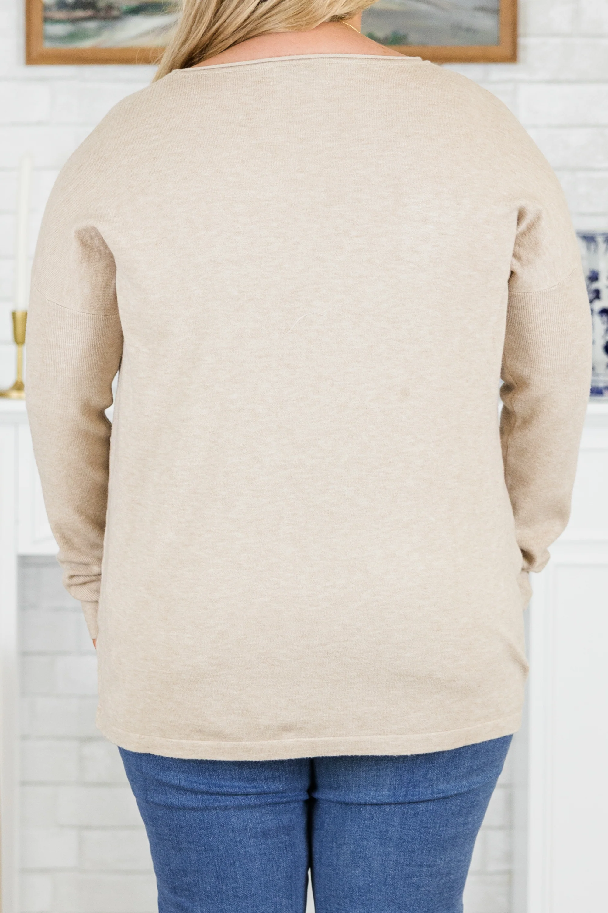 Fall into Fashion Sweater, Heather Light Mocha - Giverhouse