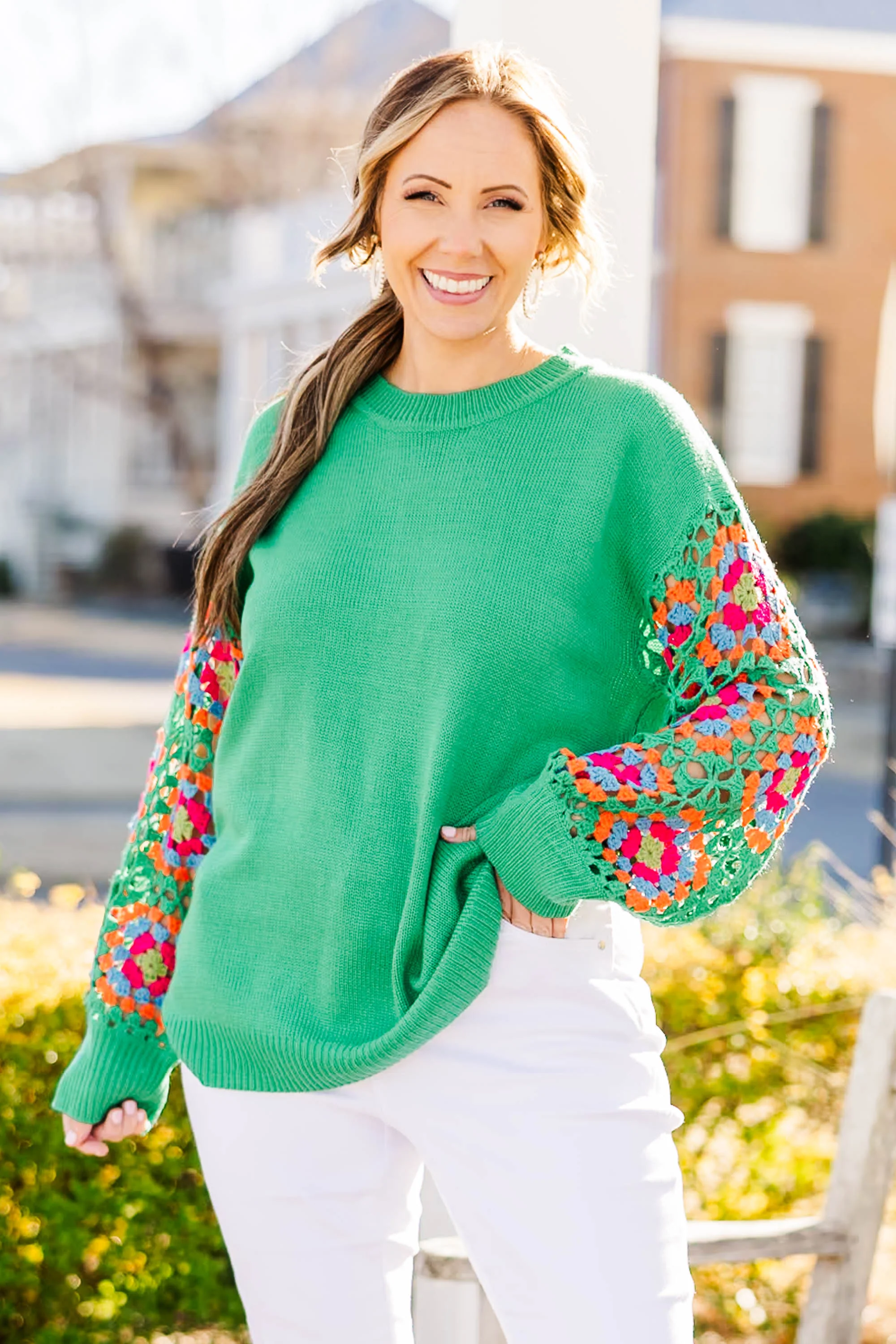Queen of Peace Sweater, Kelly Green - Giverhouse