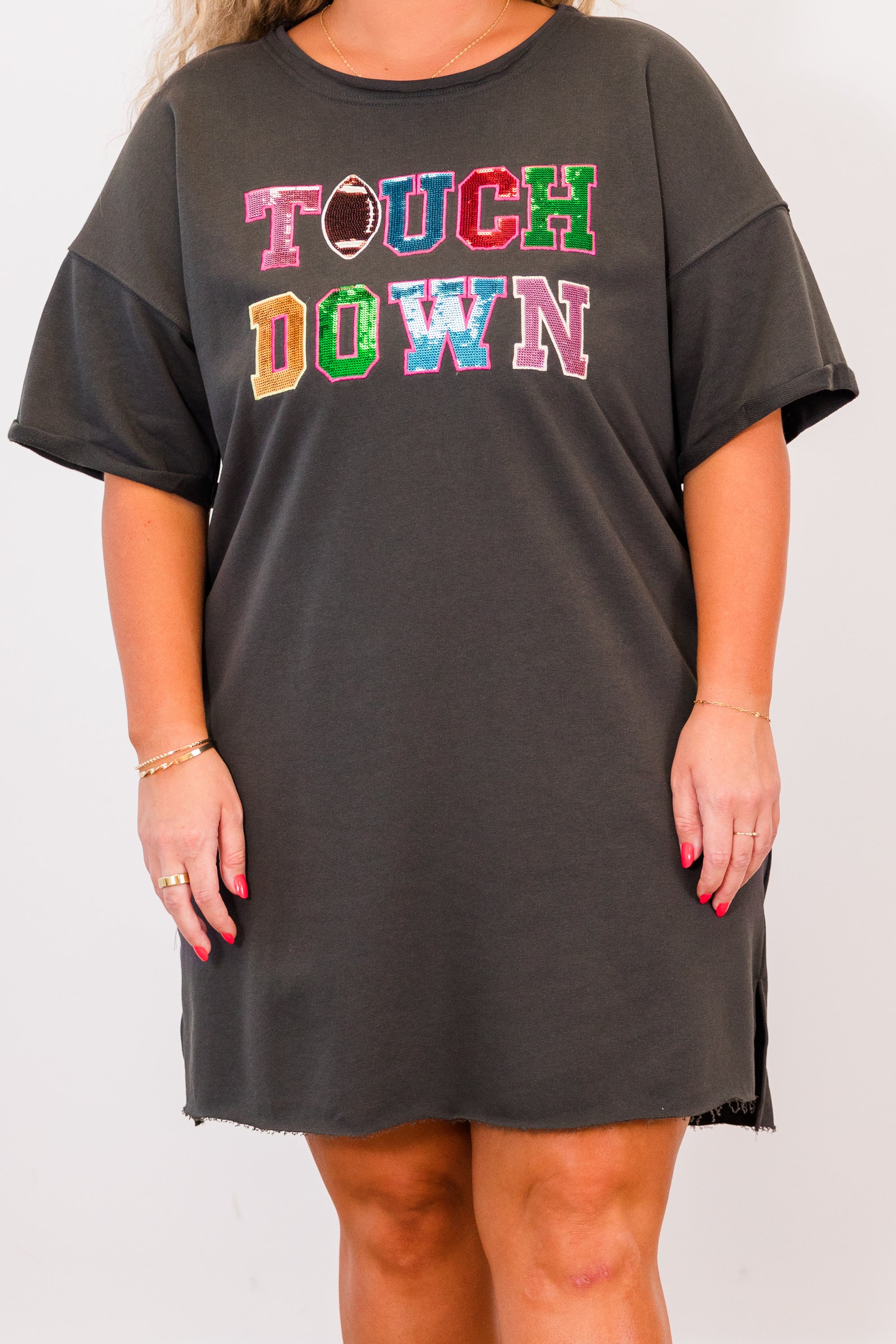 Touchdown Cheers Dress, Charcoal - Giverhouse