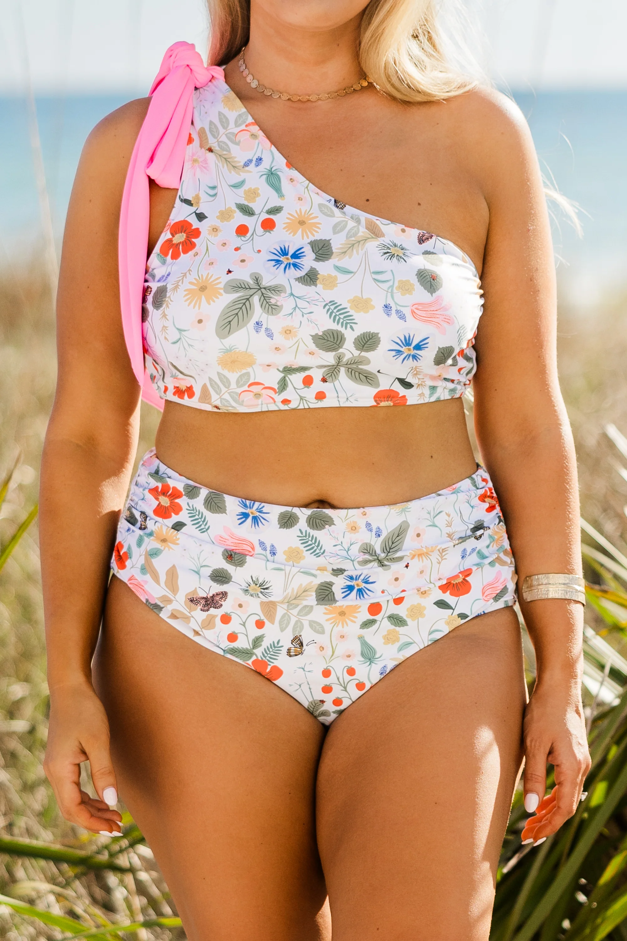 Island Allure Swim Bottom, Blue Floral - Giverhouse