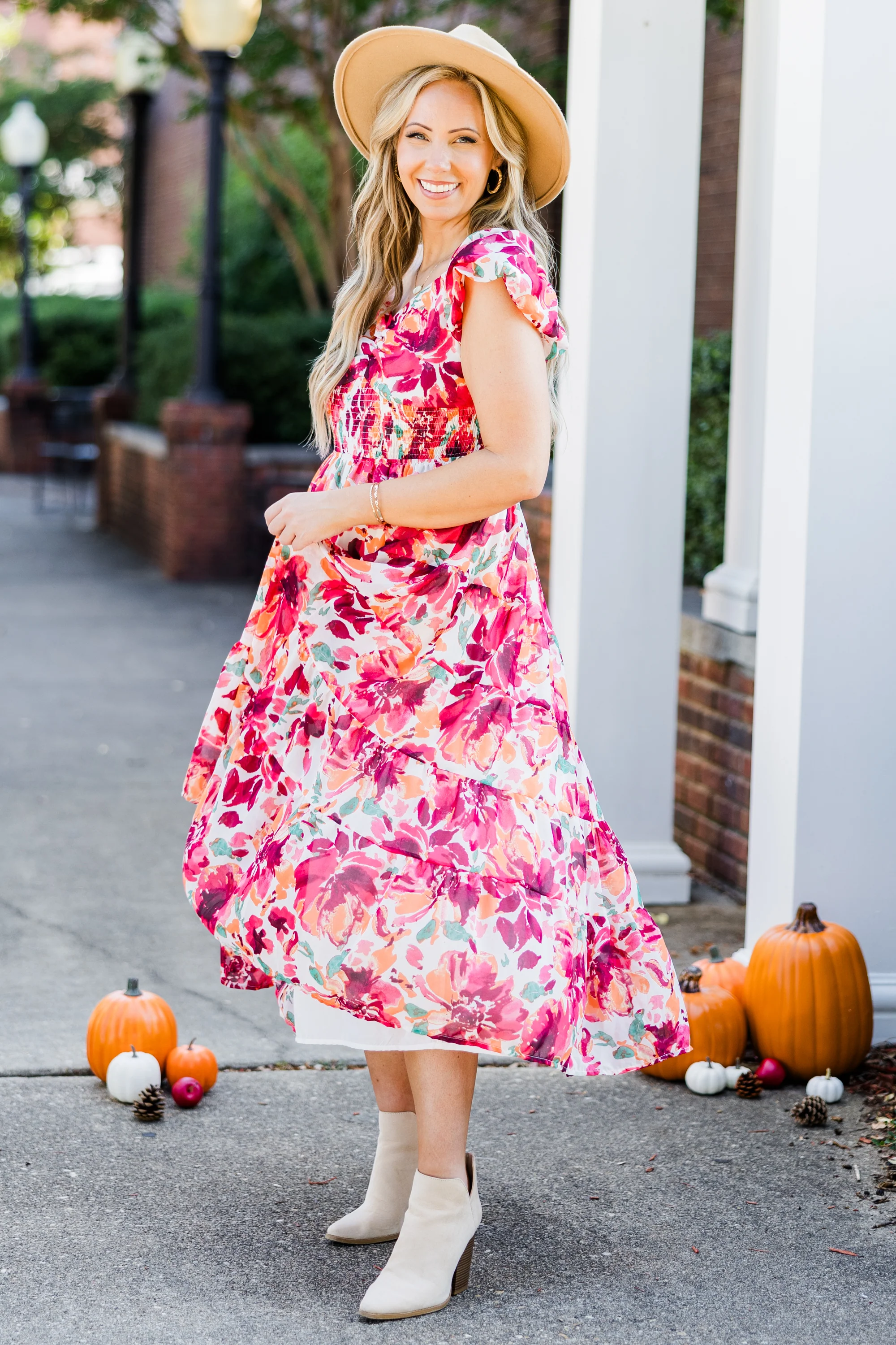 Love From Above Dress, Red Floral - Giverhouse