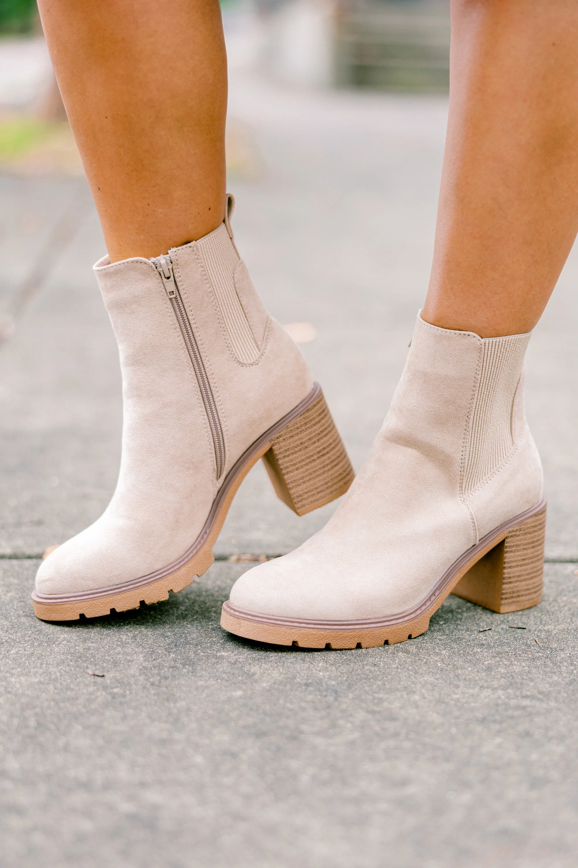Keep 'Em Close Booties, Sand - Giverhouse