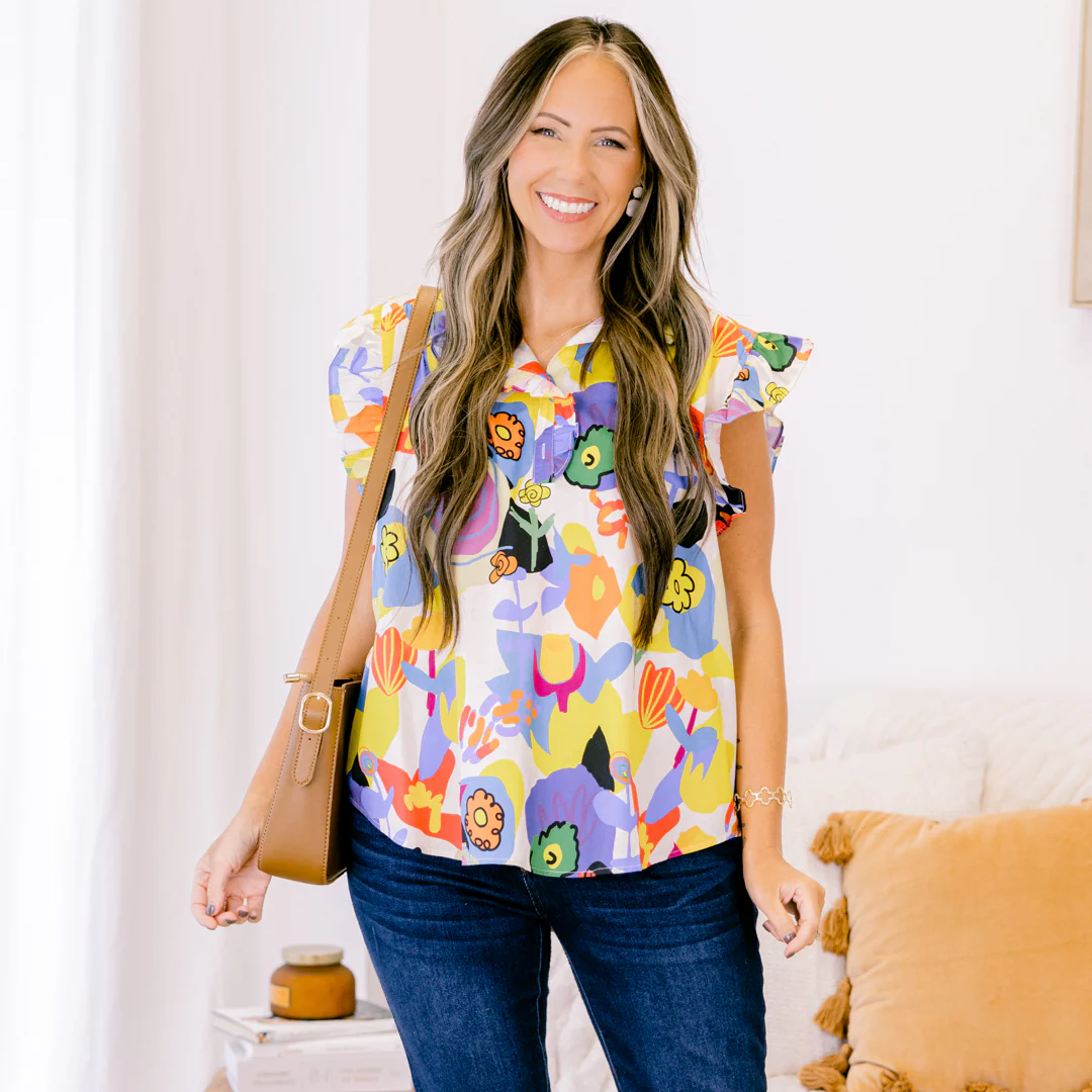 Meet Me At The Stadium Top, Yellow - Giverhouse