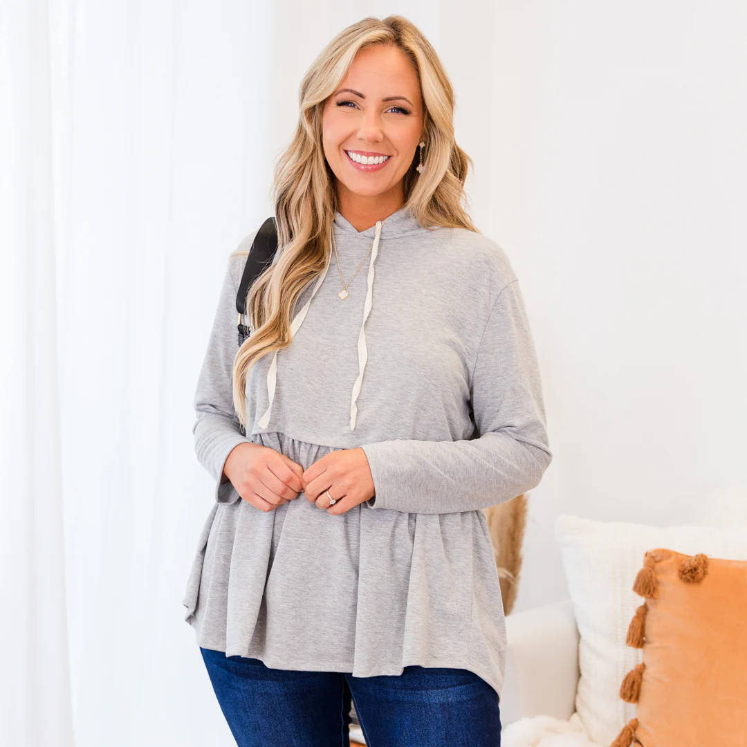 Cozy Geo Hoodie, Gray - Giverhouse