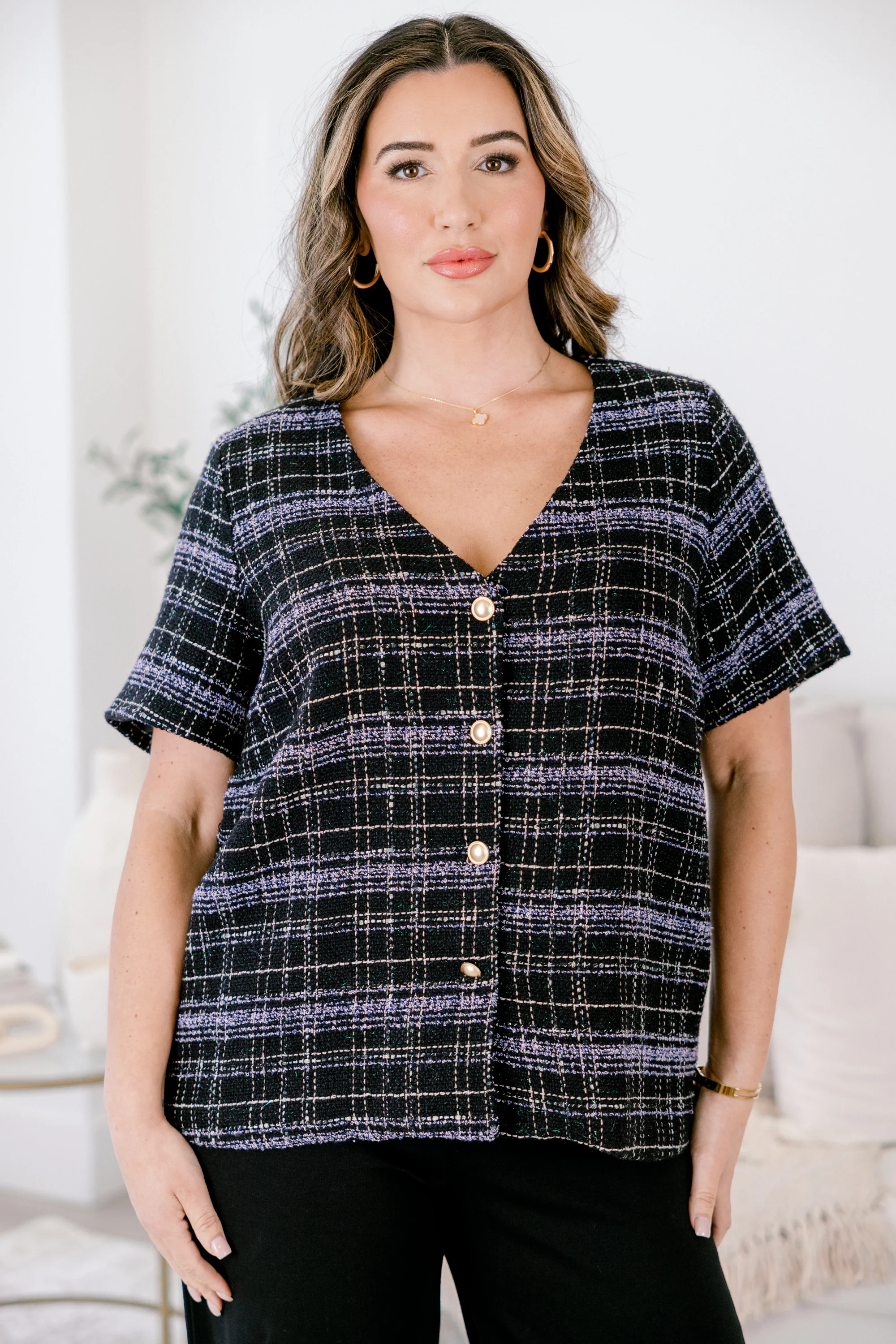 Keeping A Promise Top, Black Plaid - Giverhouse