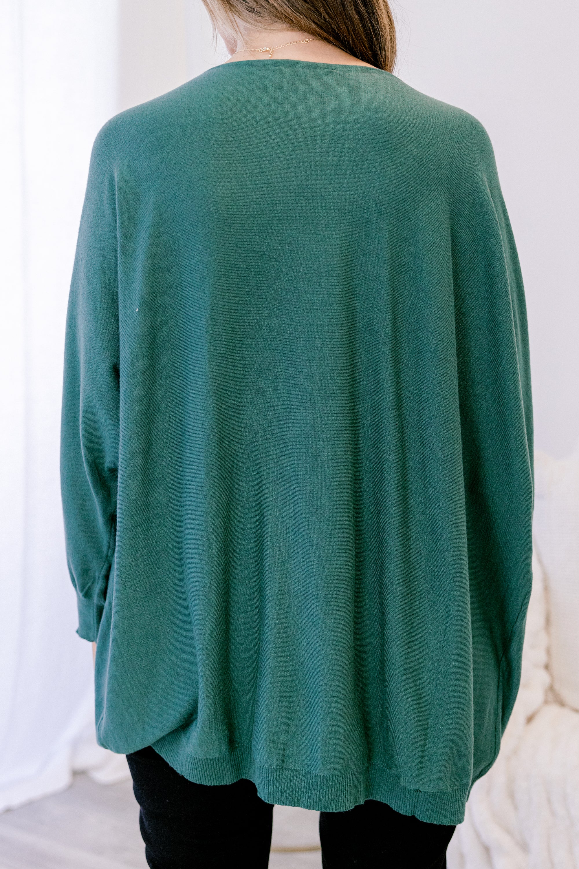Golden Day Knit Tunic, Hunter Green - Giverhouse