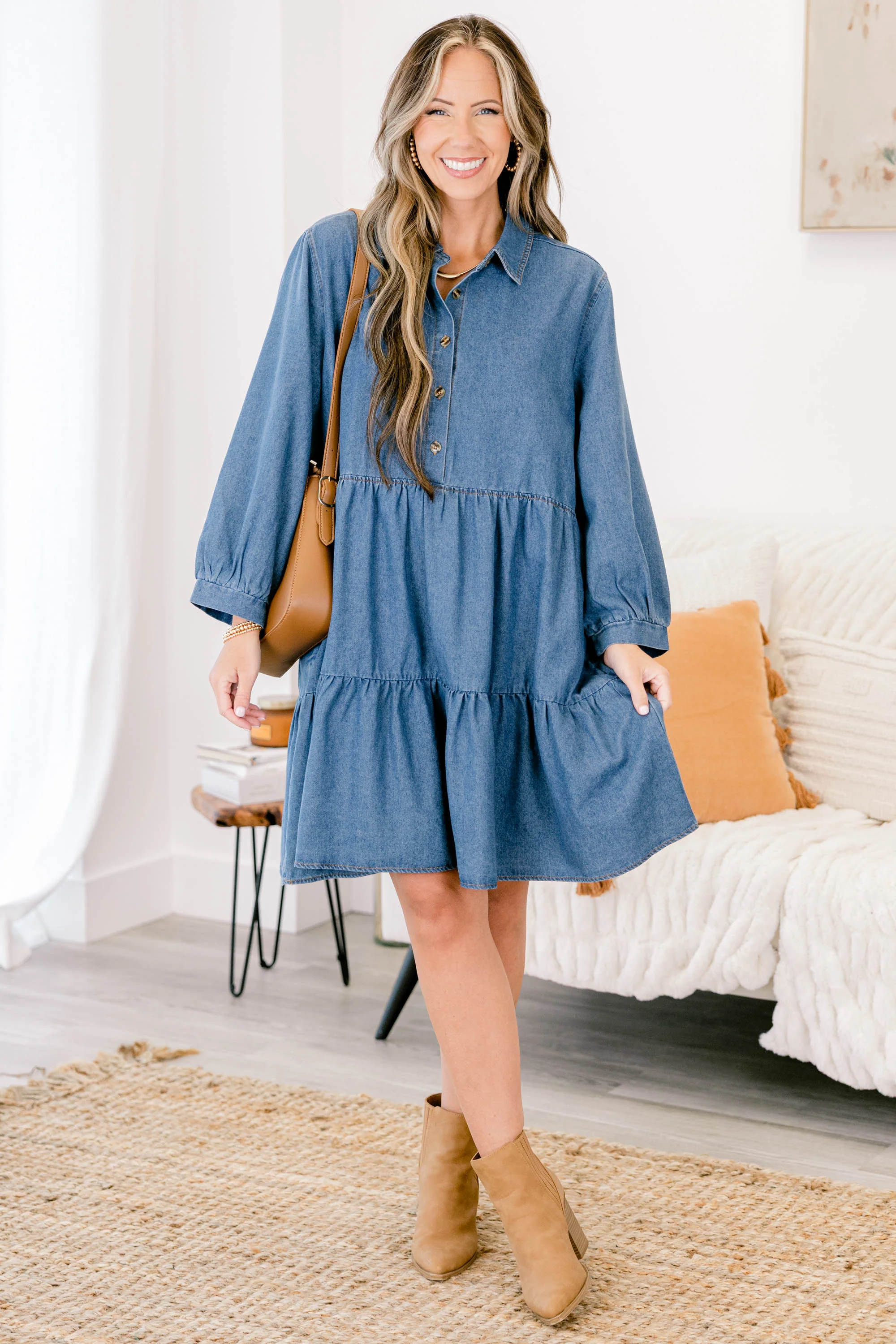 Said In Stride Dress, Blue - Giverhouse