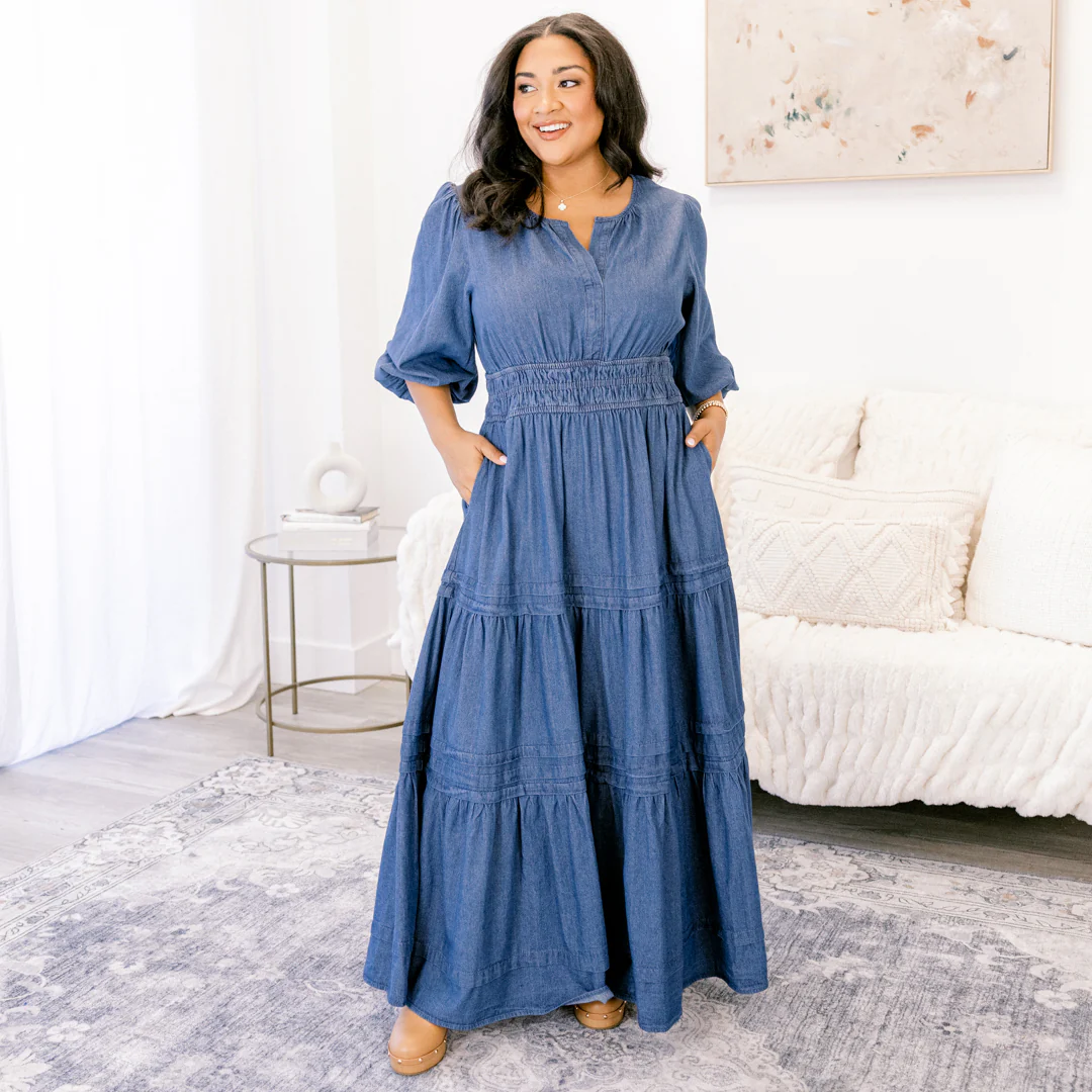 The Clear Choice Dress, Denim - Giverhouse