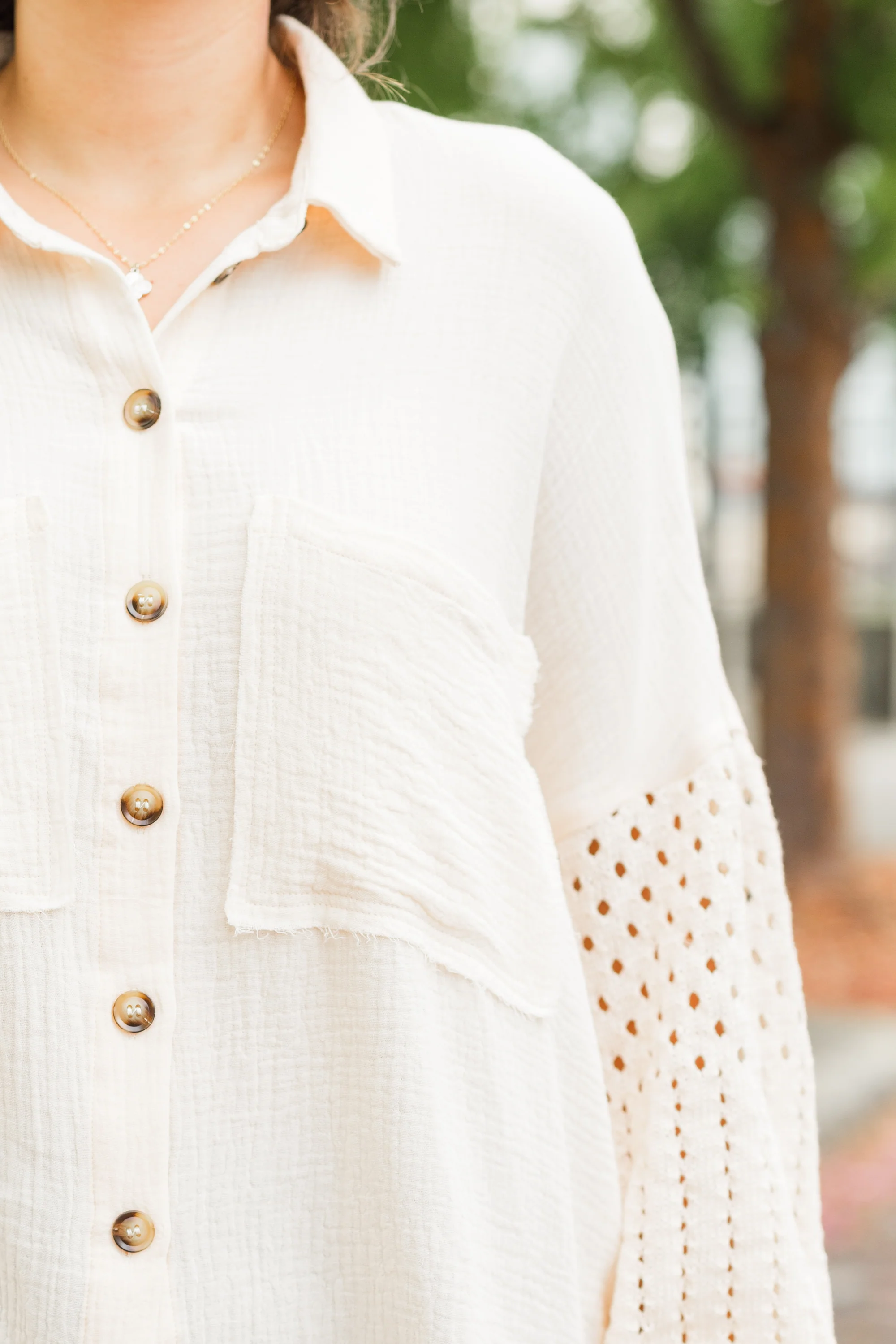 Whispering Petals Top, Cream - Giverhouse