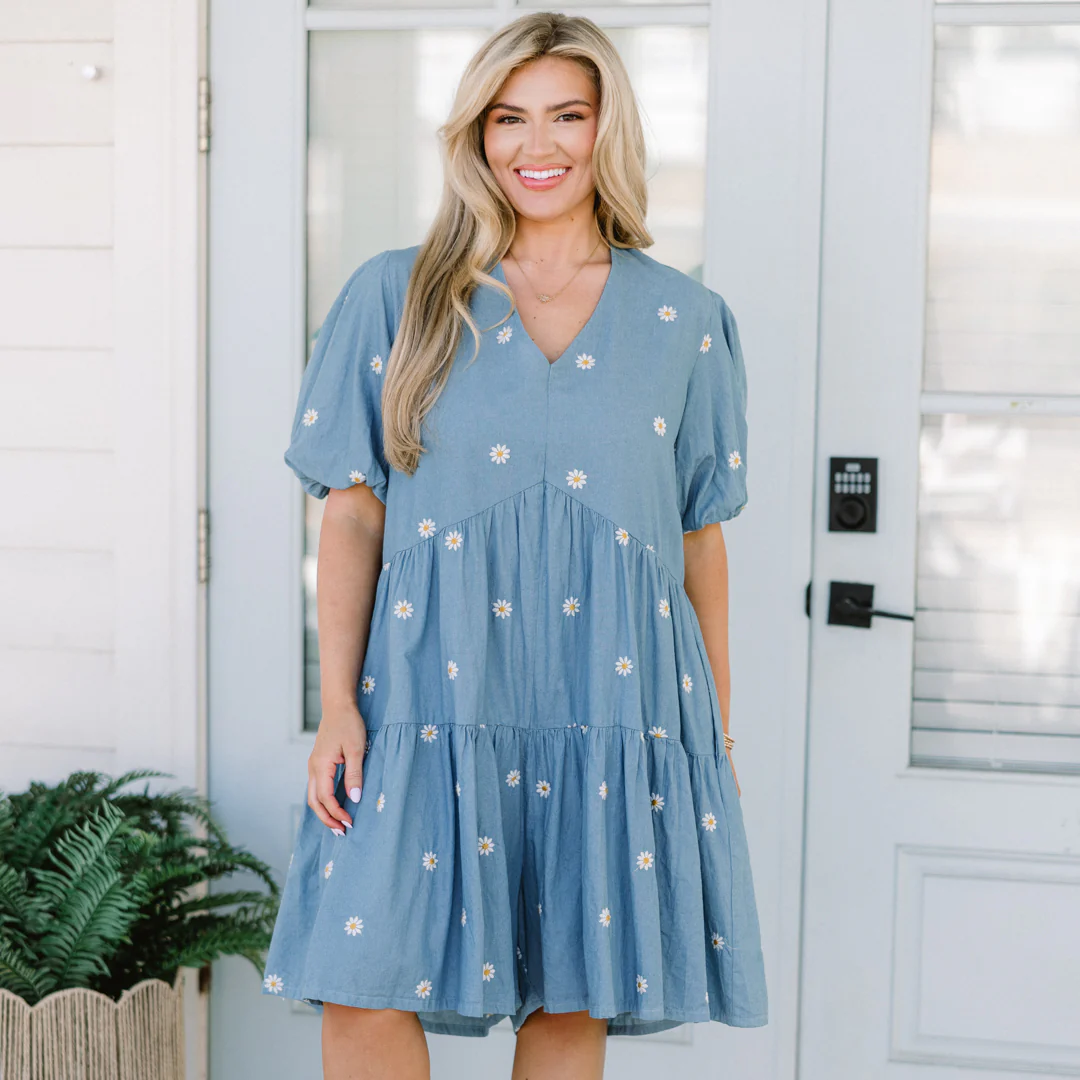 Hidden Reflections Romper, Denim Blue - Giverhouse