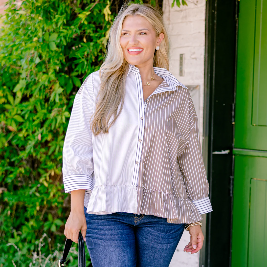 Feel Free Top, Brown Multi - Giverhouse