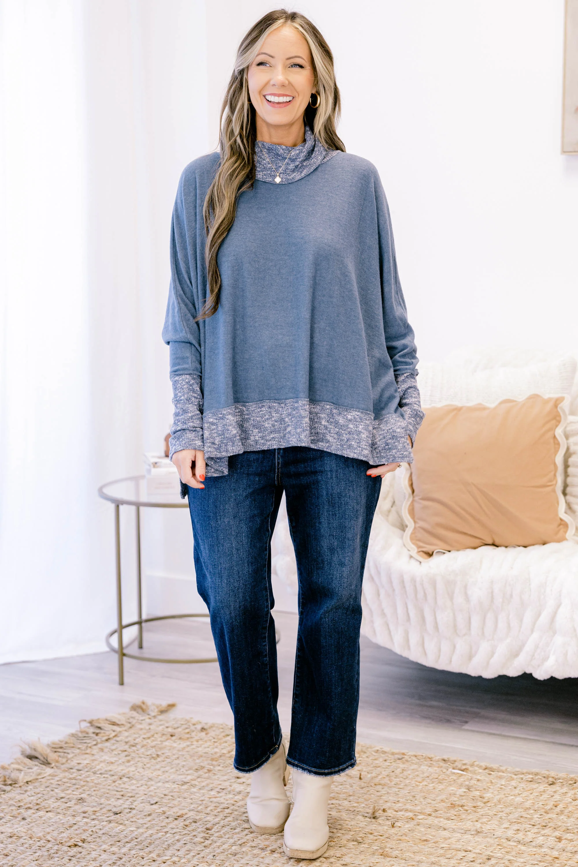 Working Late Top, Navy - Giverhouse