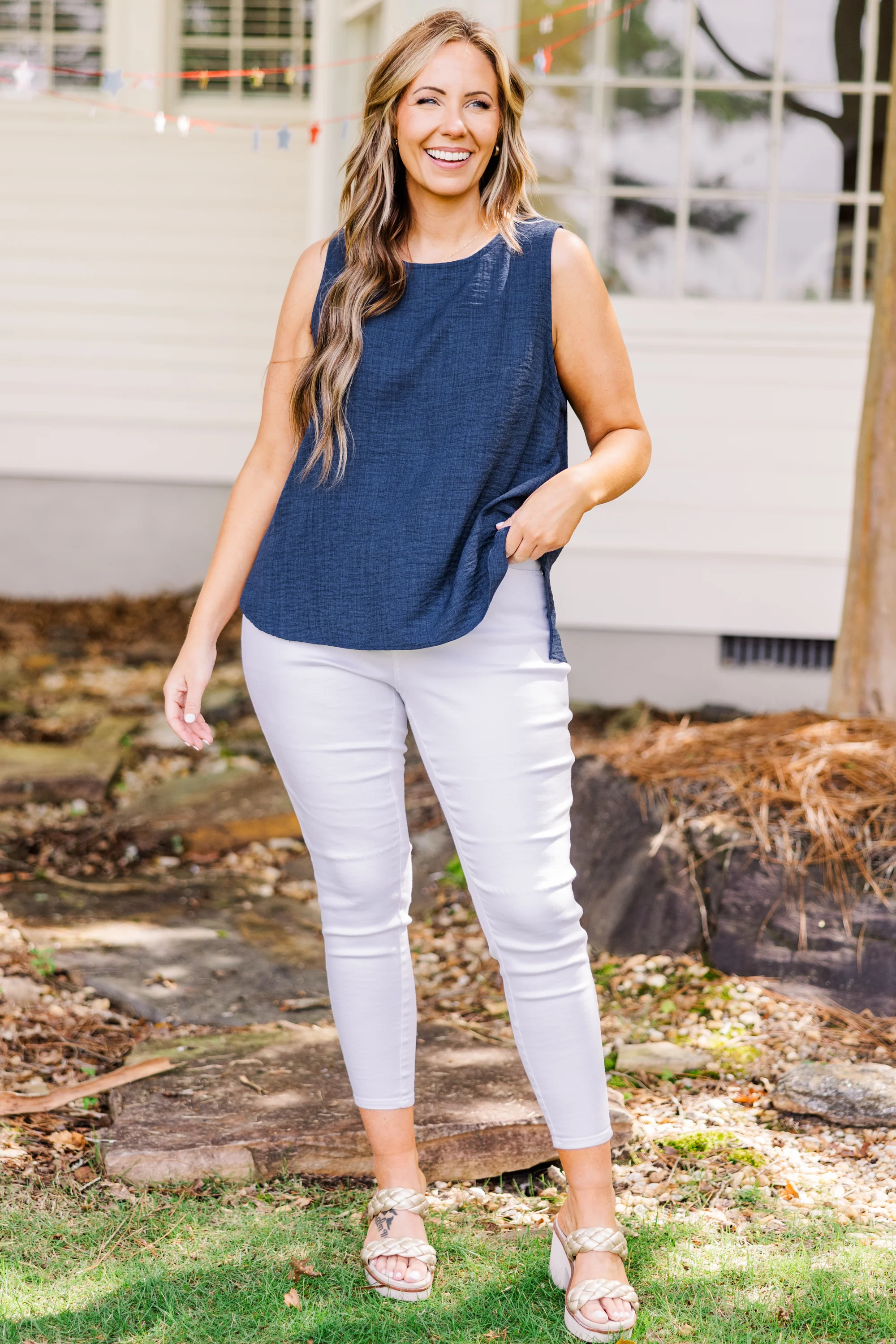 Easy Breezy Top, Navy Blue - Giverhouse