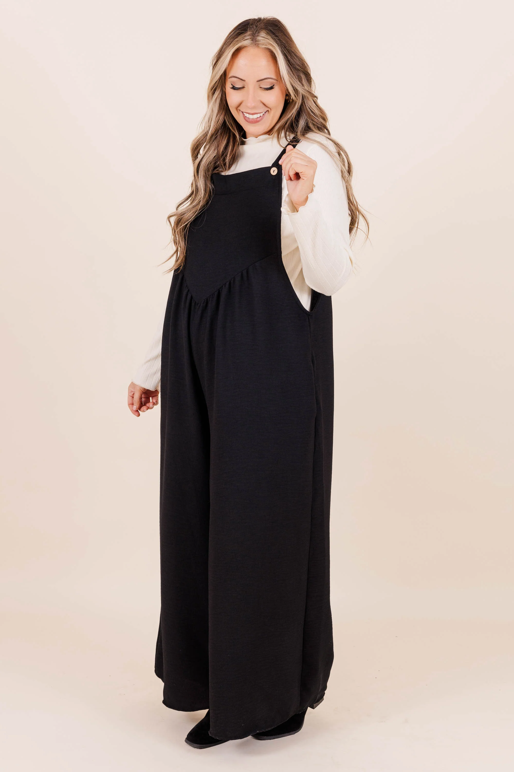 Got To Laugh Jumpsuit, Black - Giverhouse