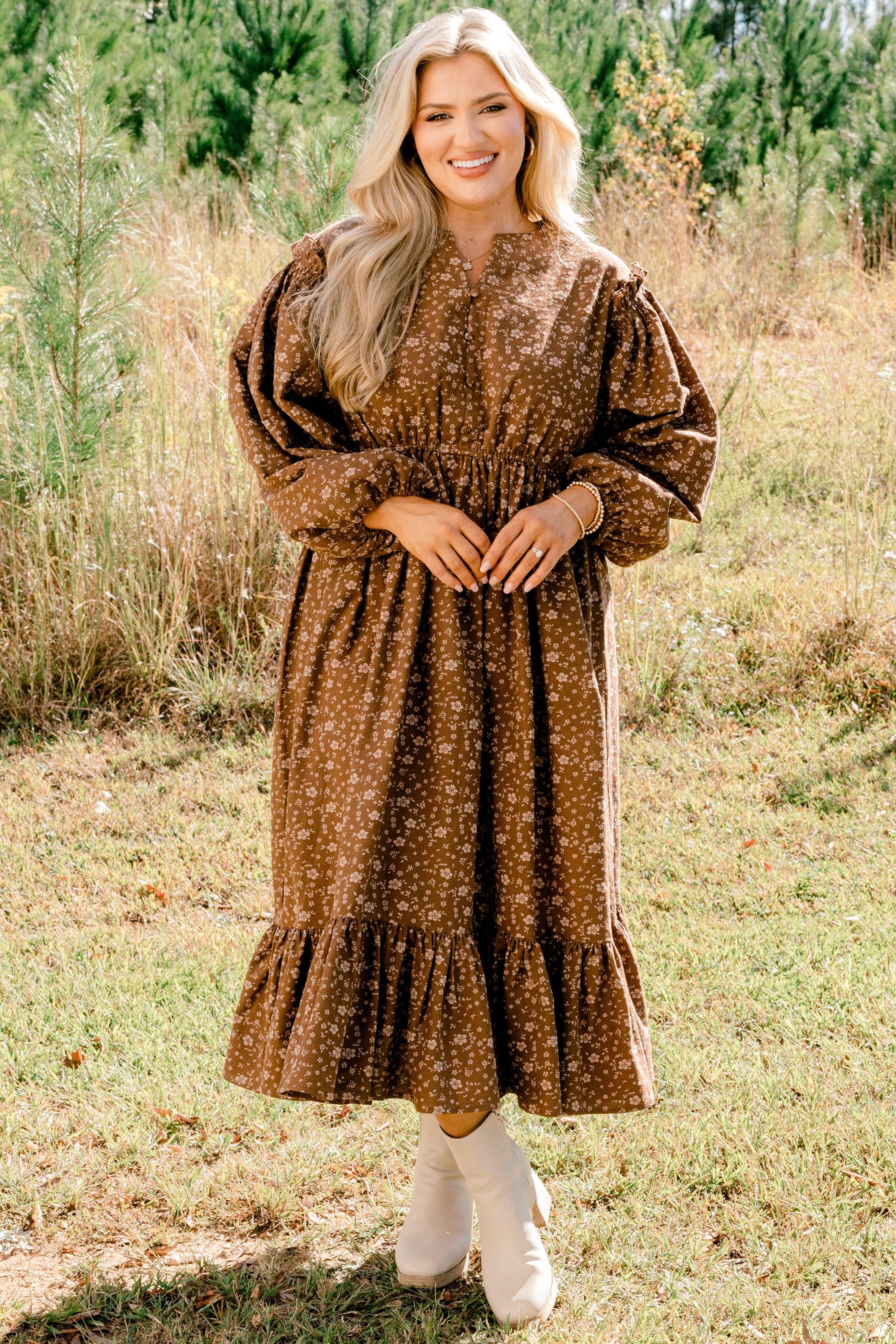 Memorize Today Dress, Brown - Giverhouse