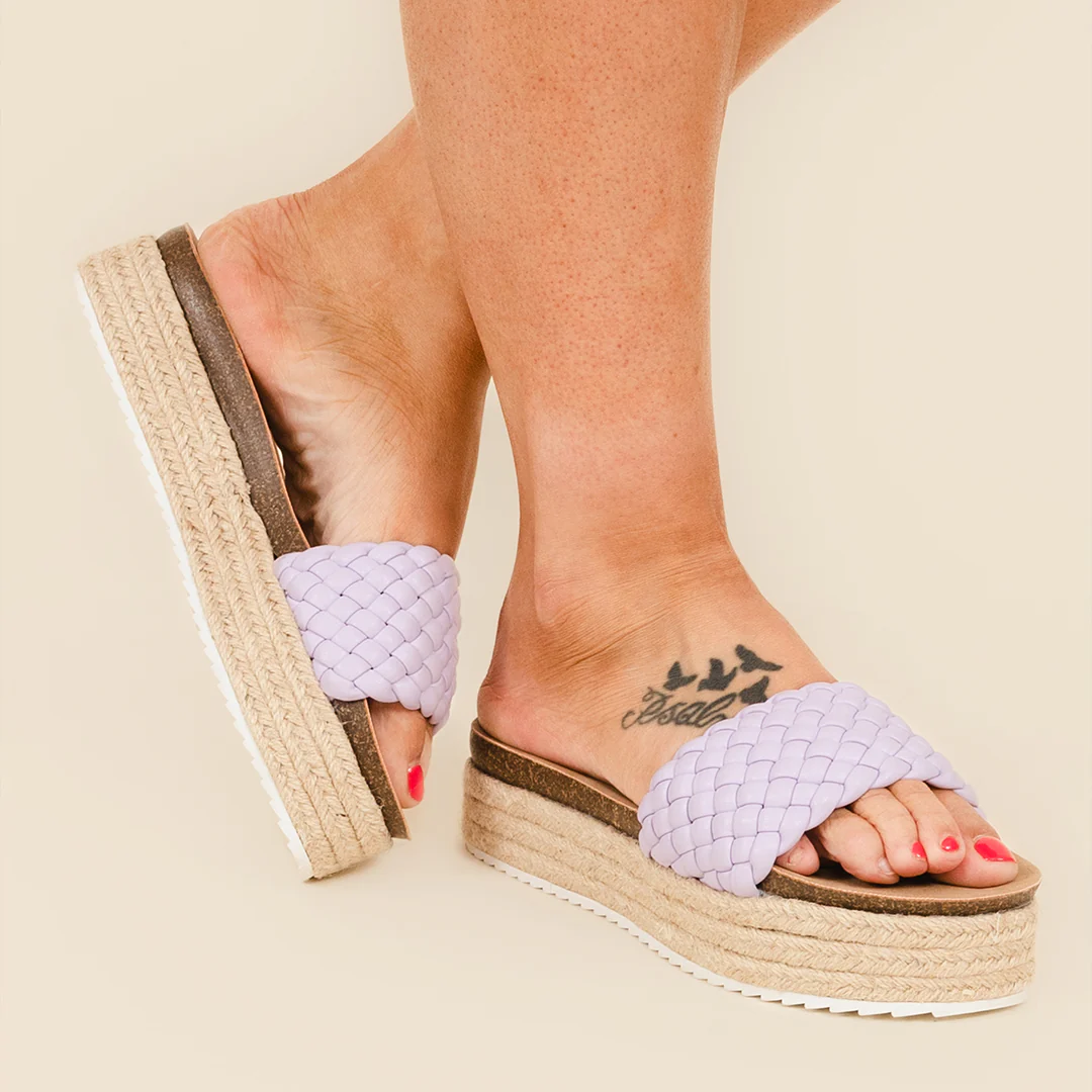 Stepping On Berries Sandals, Purple - Giverhouse