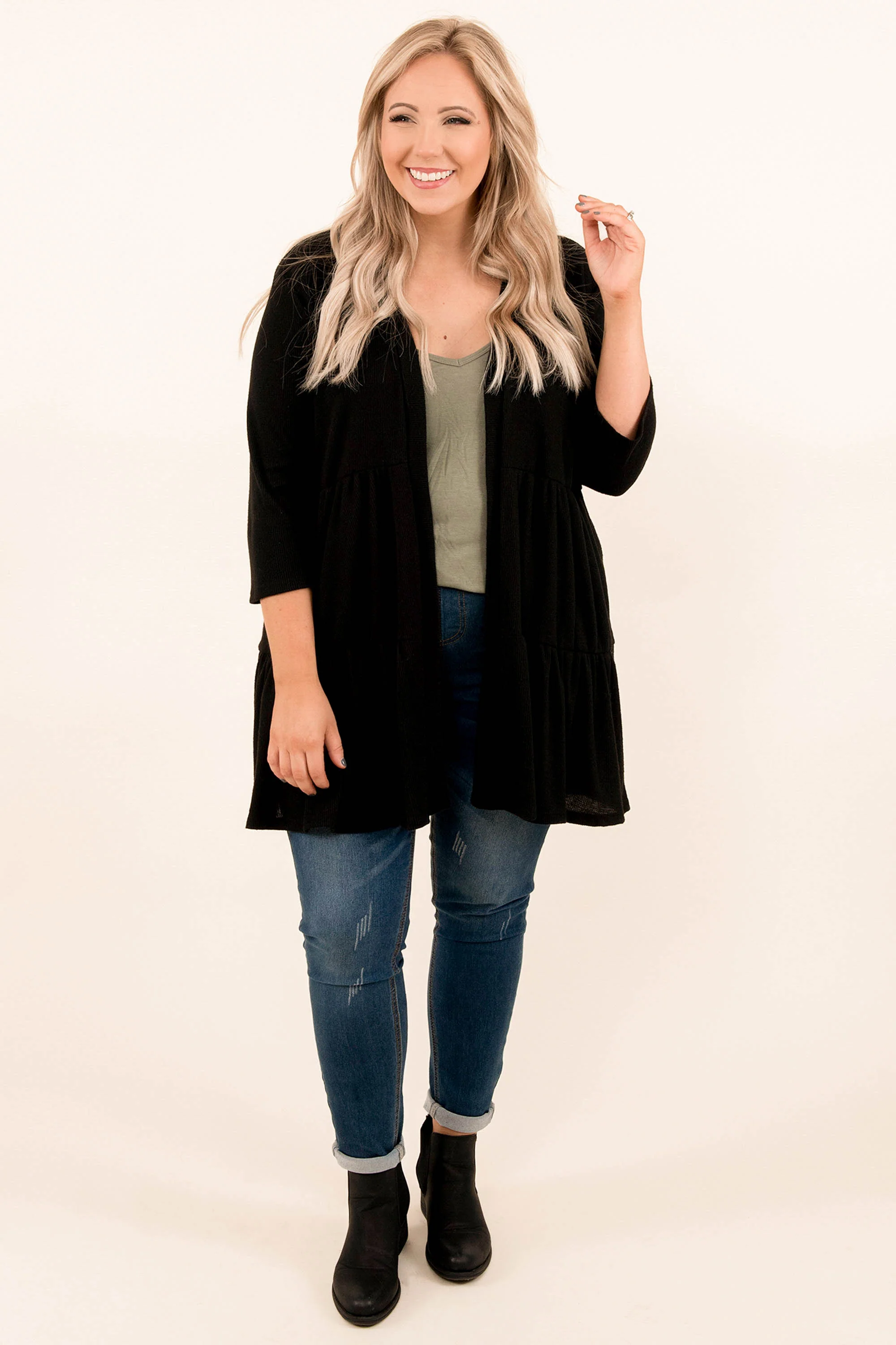 Take On The World Cardigan, Black - Giverhouse