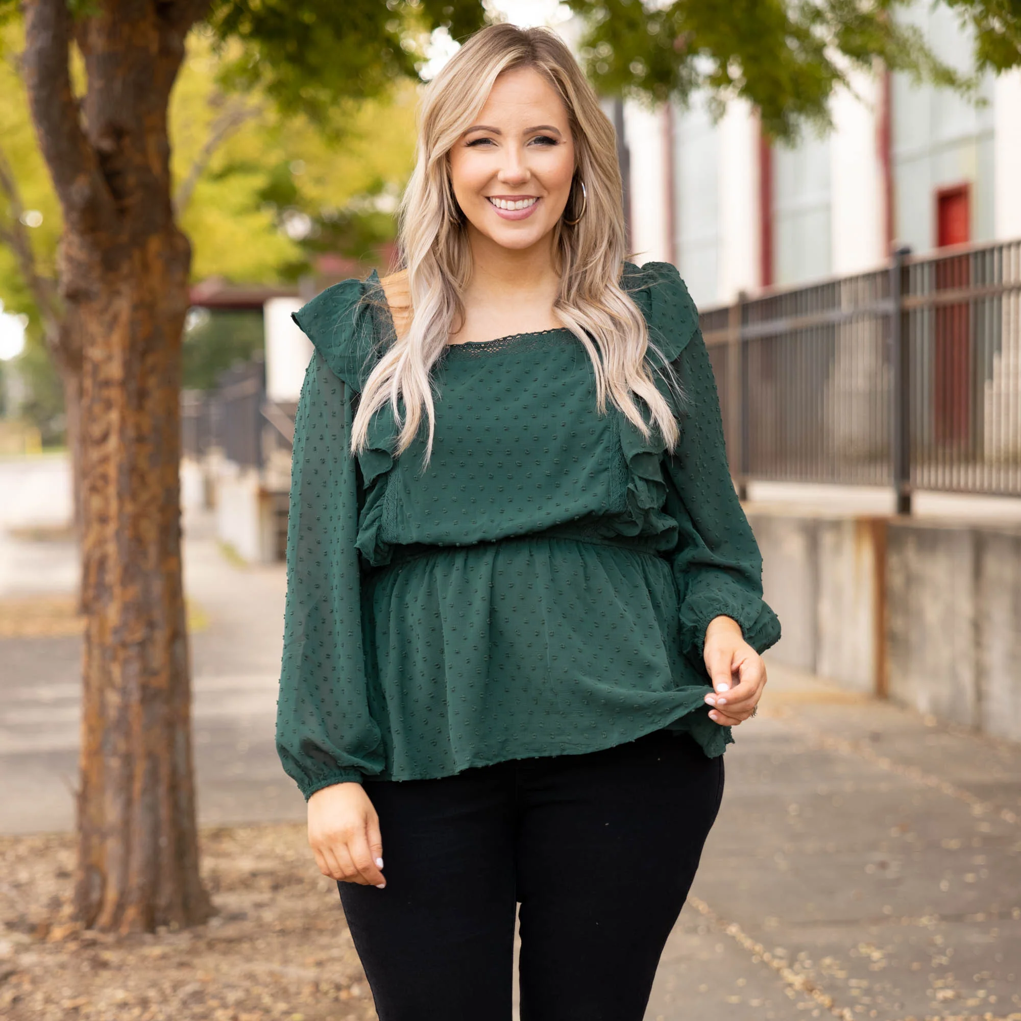 Somebody Like You Top, Hunter Green - Giverhouse