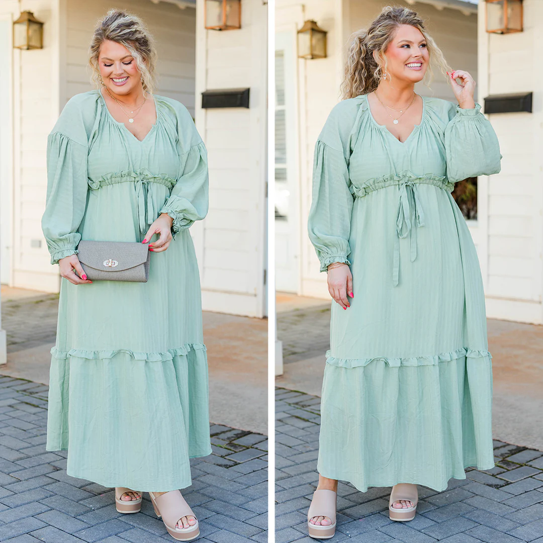 Tell Your Story Dress, Green - Giverhouse