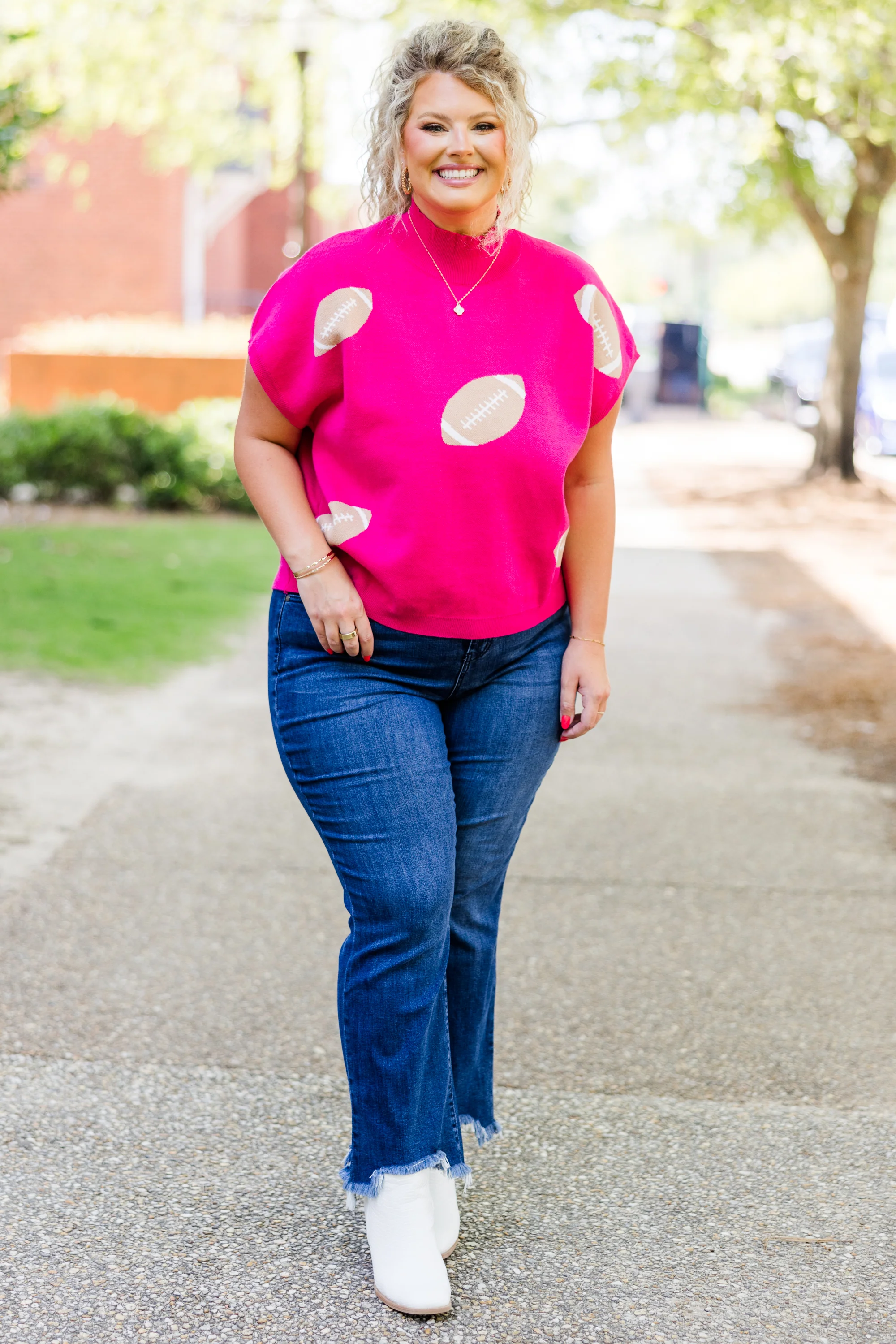 Football Mama Sweater, Pink - Giverhouse