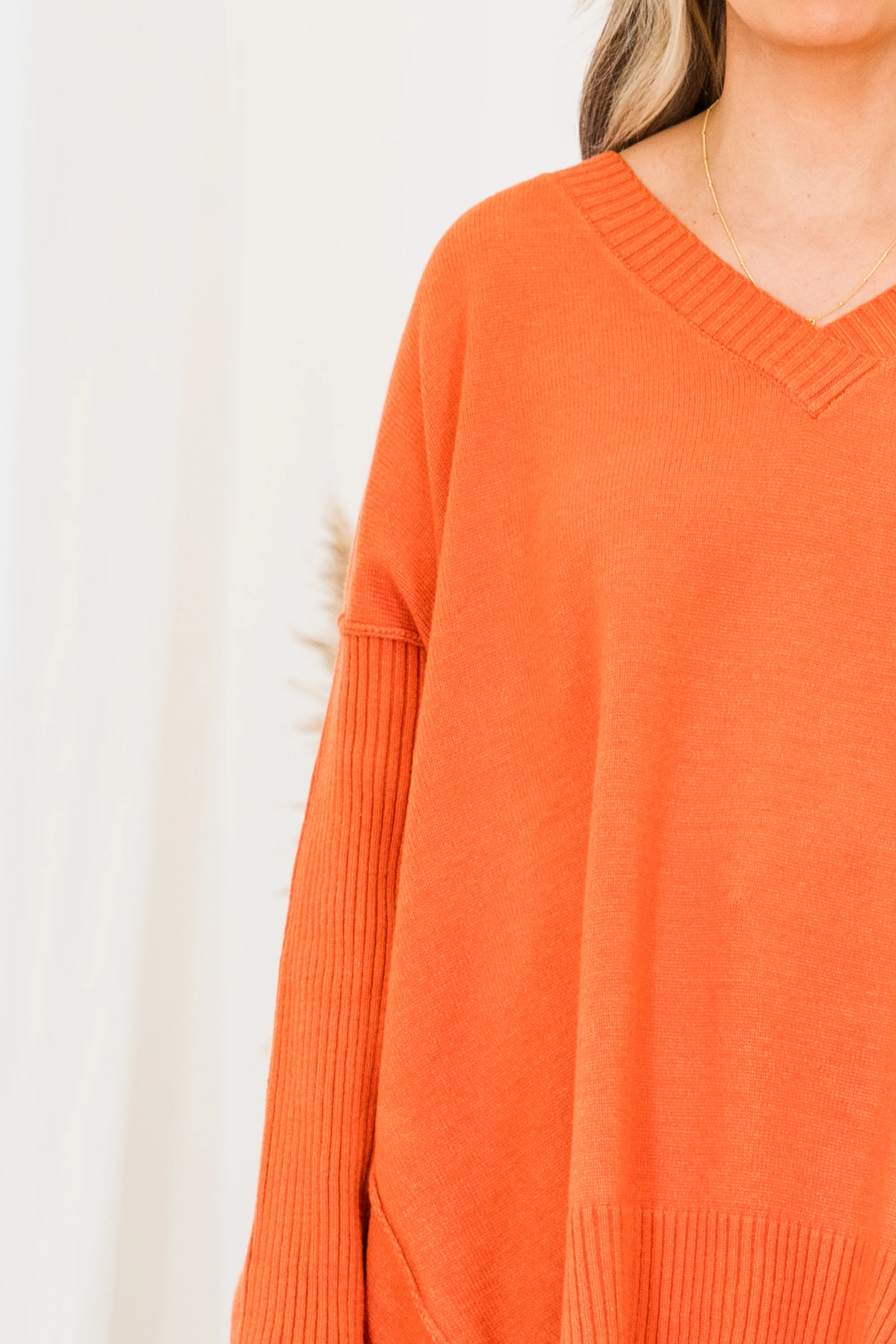 Hayride Harvest Sweater, Rust - Giverhouse