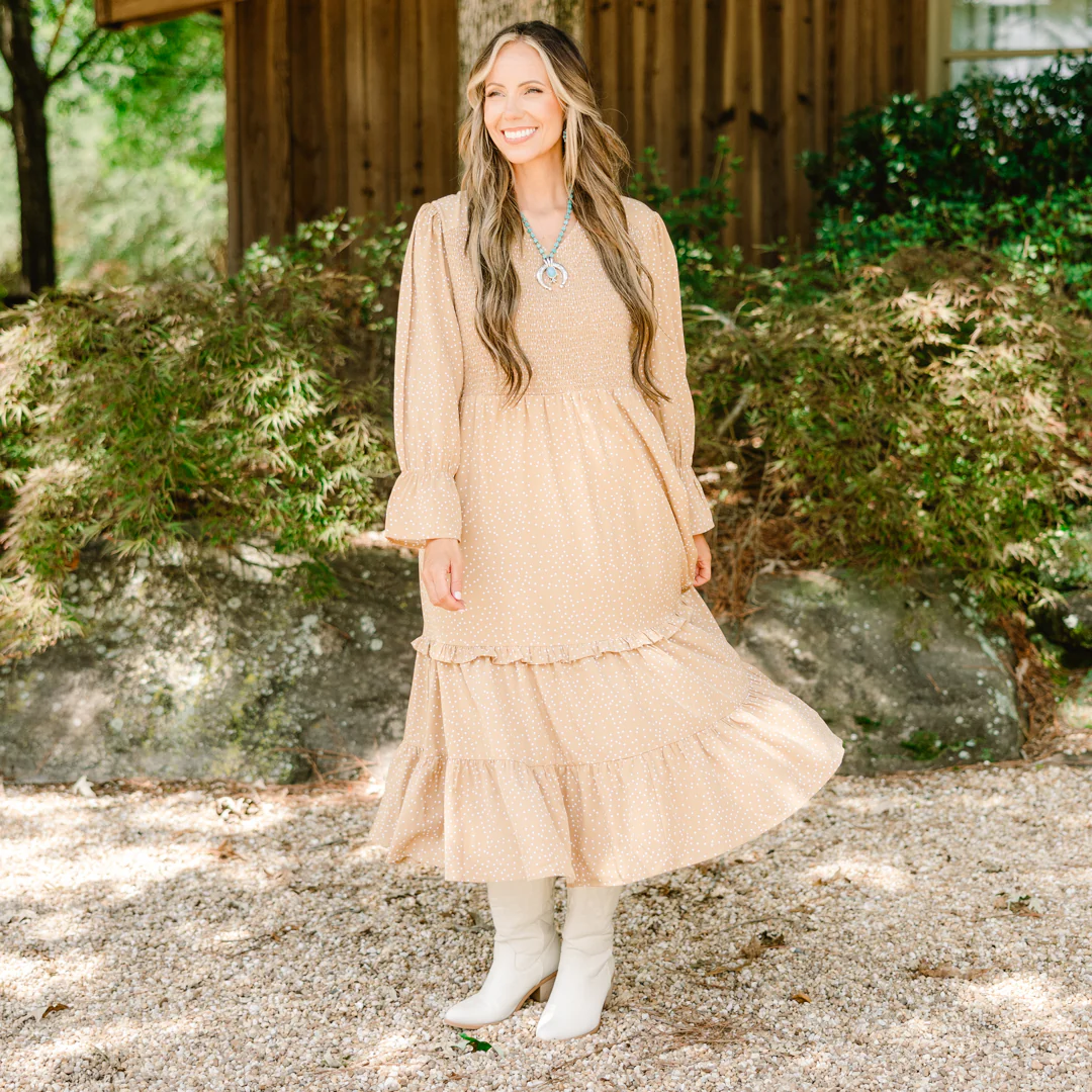 Montana Mornings Dress, Tan - Giverhouse