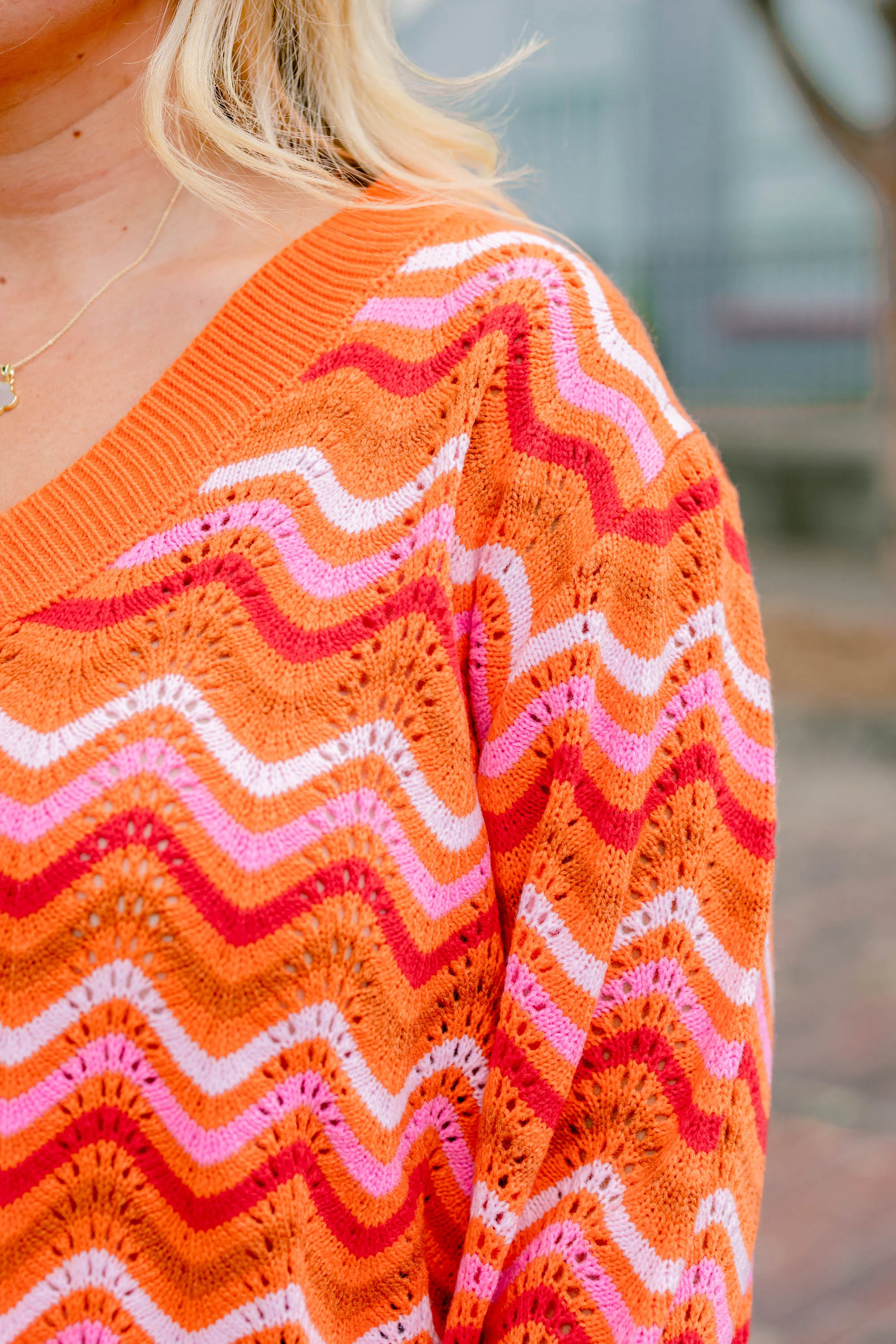 Going To Plan Sweater, Orange Multi - Giverhouse