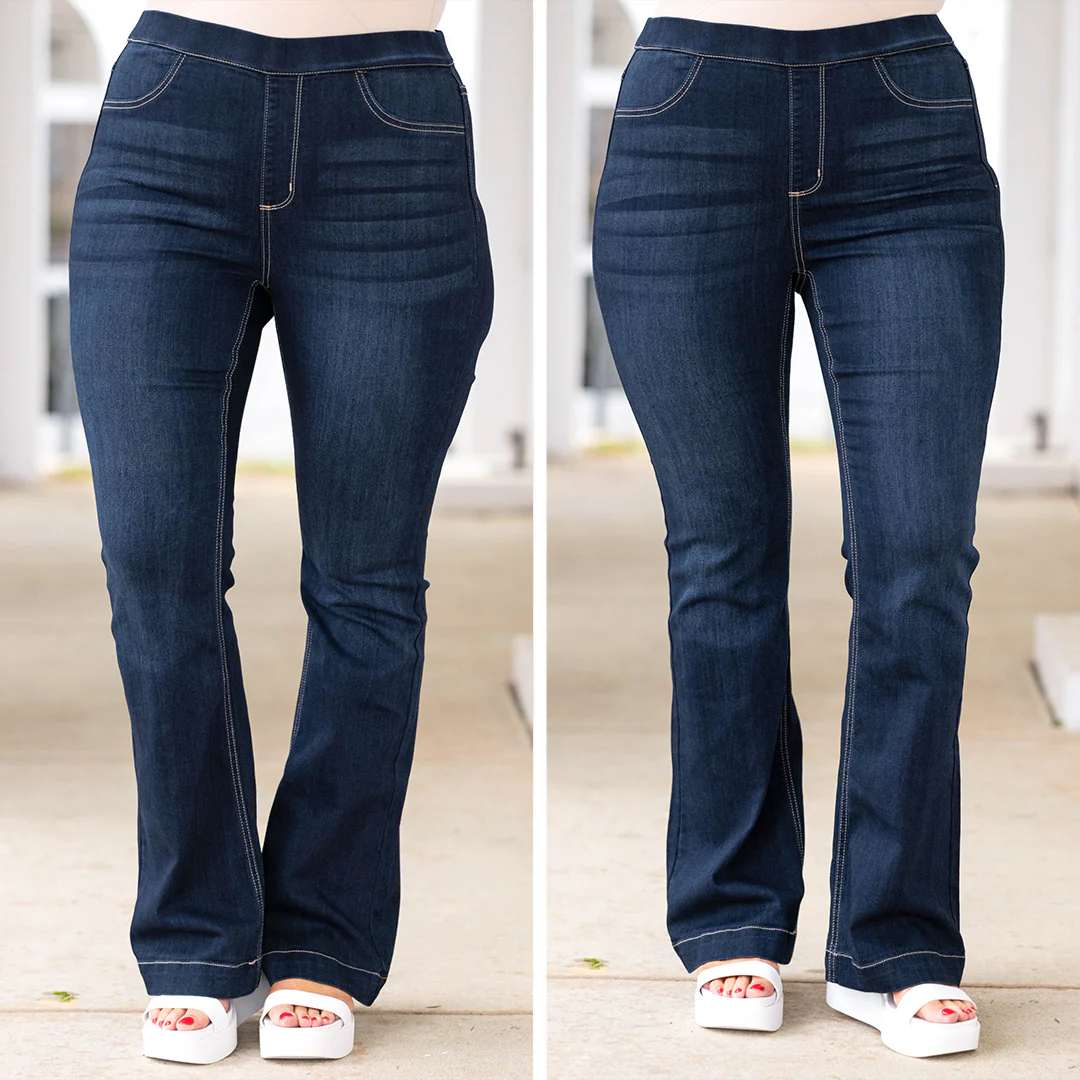 Keep Me Busy Jeggings, Dark Wash - Giverhouse