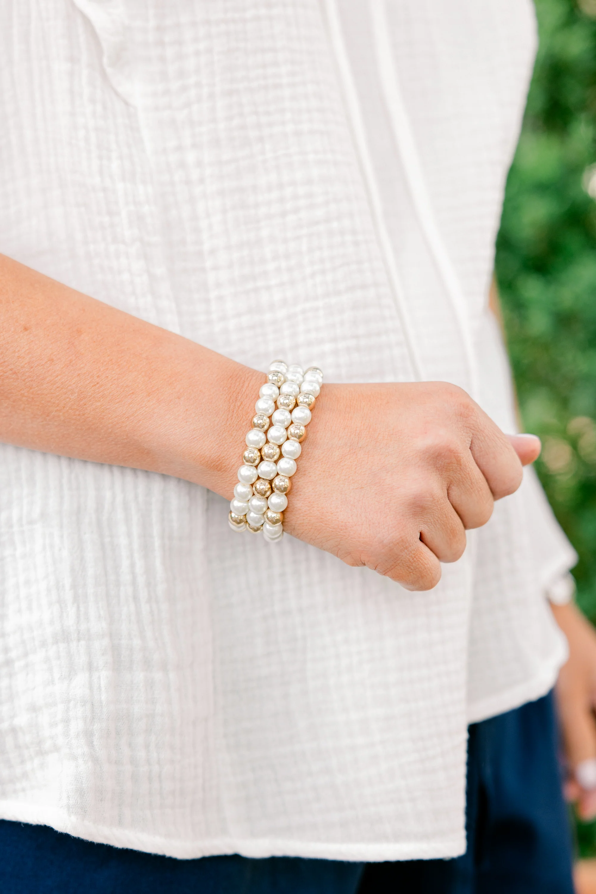 Just Enough Light Bracelet Set, Pearl - Giverhouse