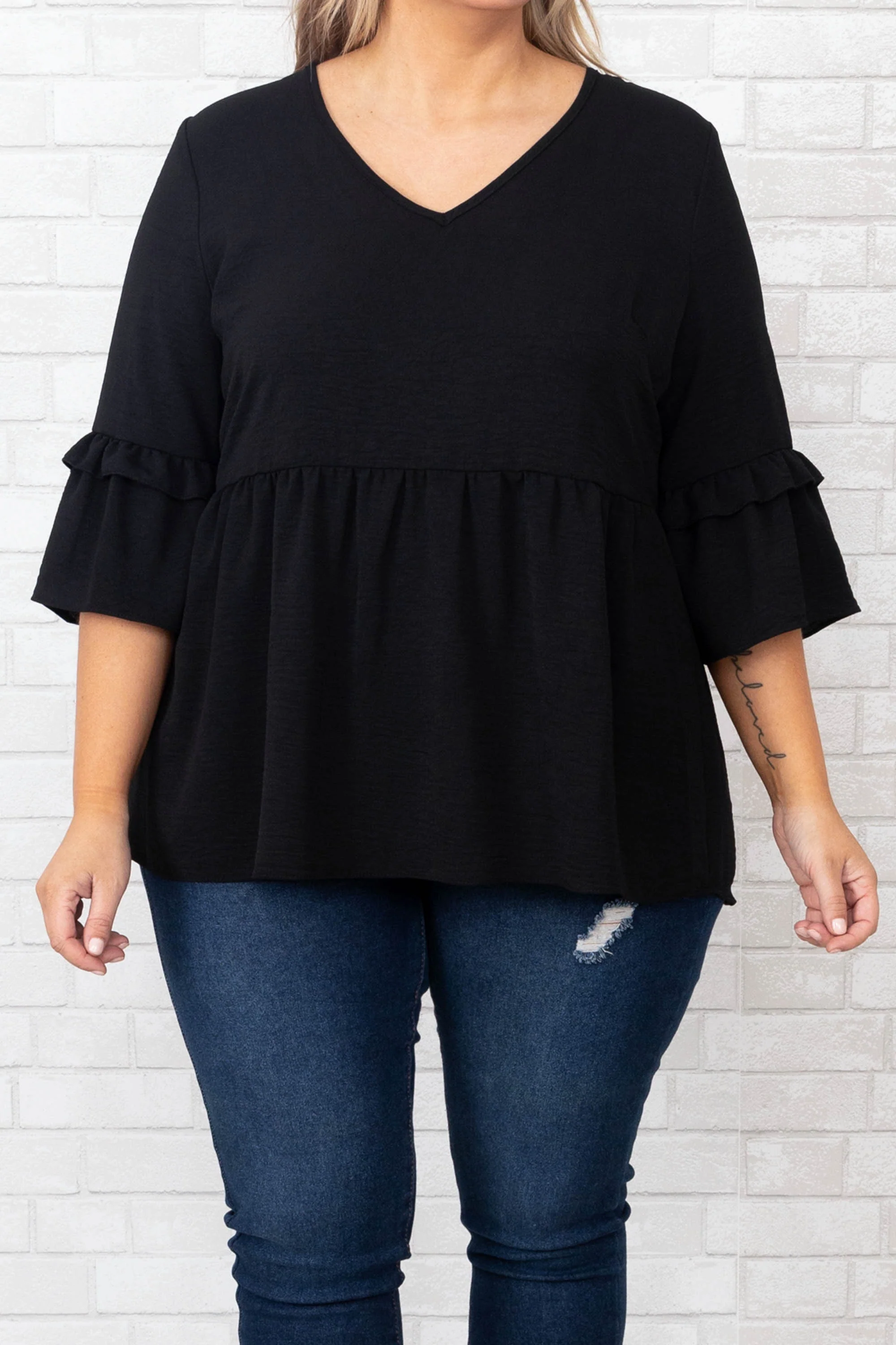 Let Her Fly Top, Black - Giverhouse