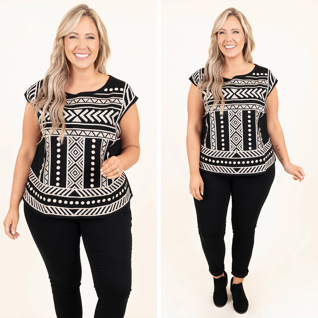 Let Time Stop Top, Black Taupe - Giverhouse