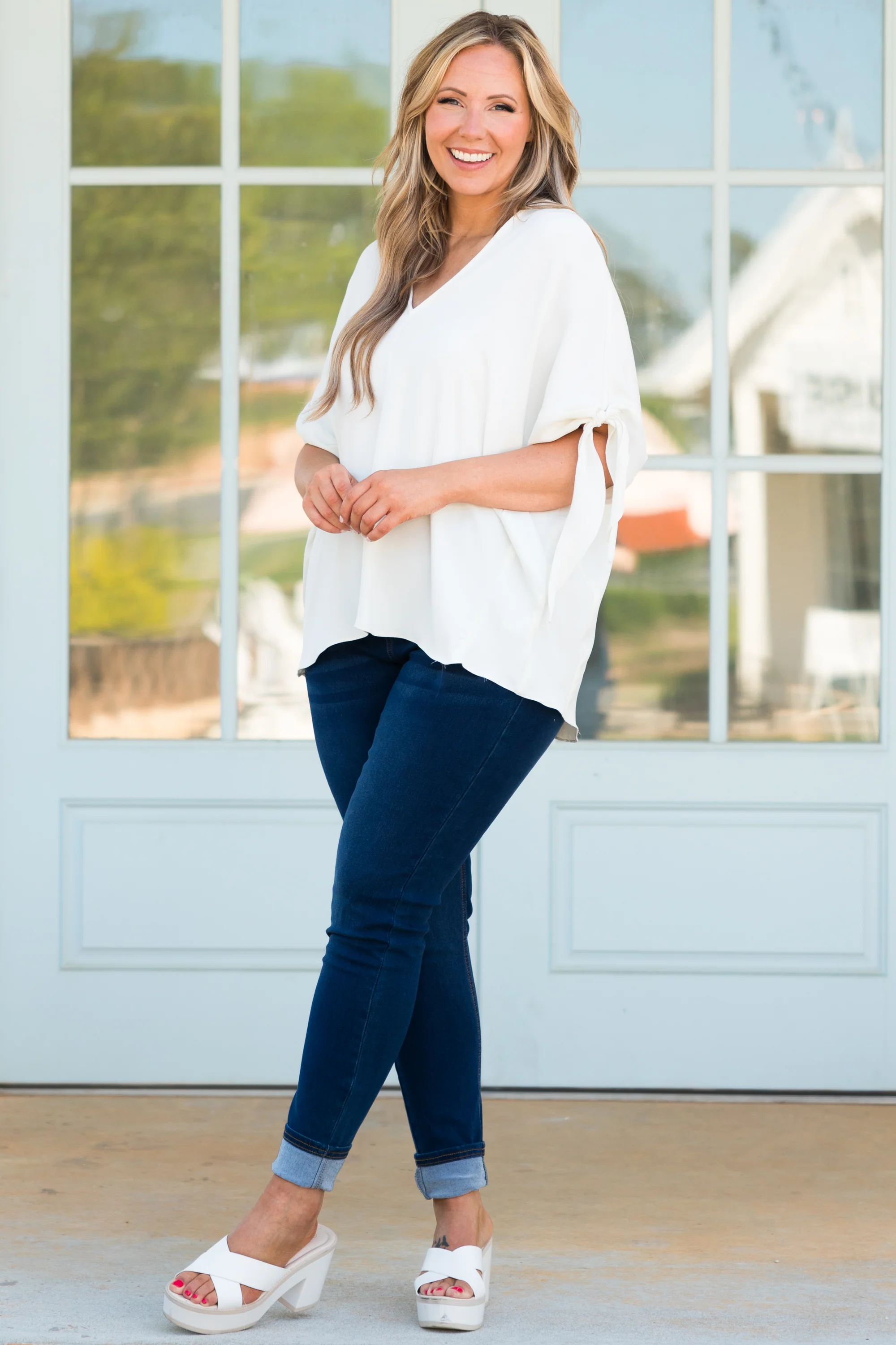 Free With You Top, Cream - Giverhouse