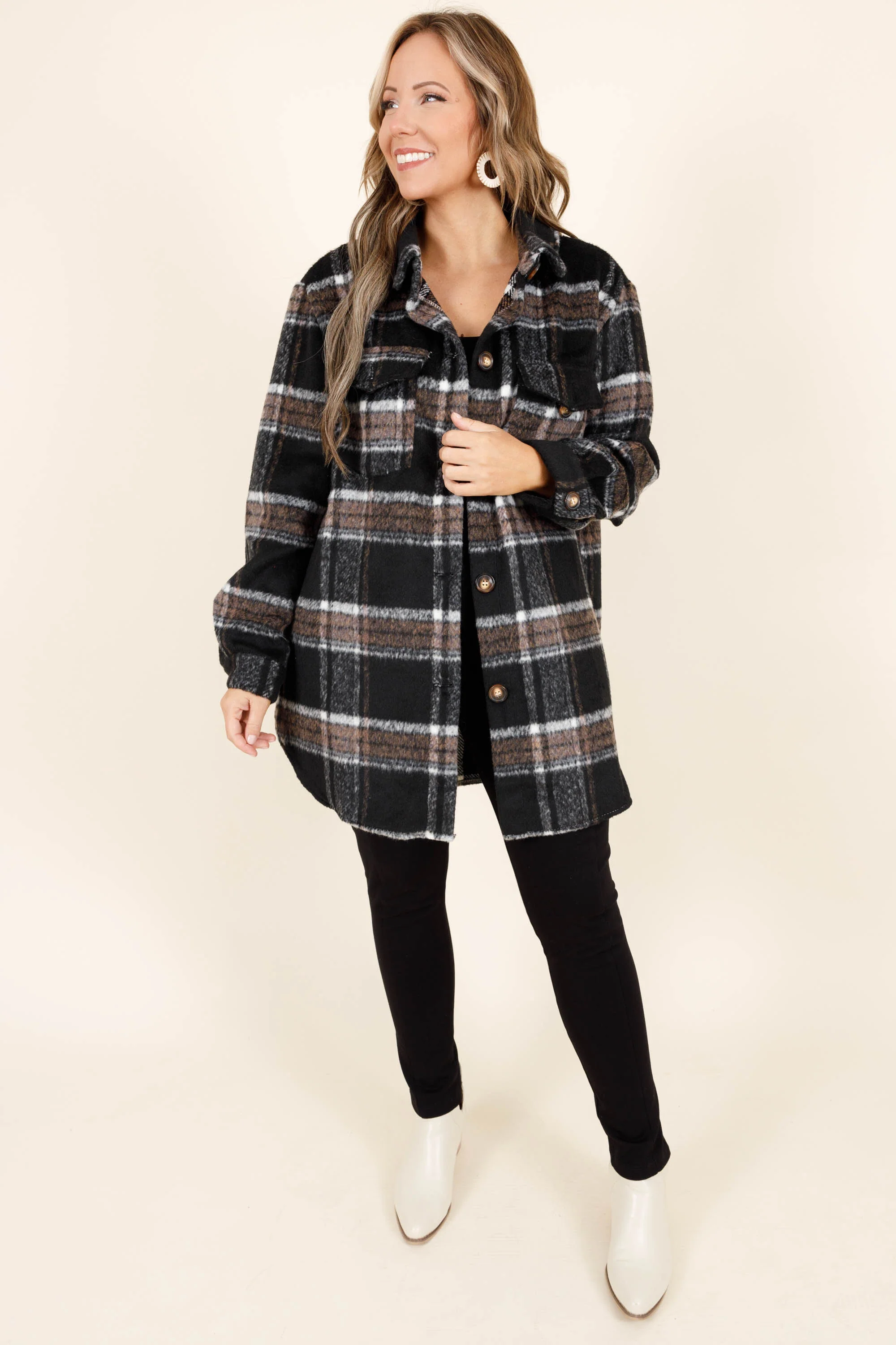 No More Tricks Shacket, Black - Giverhouse