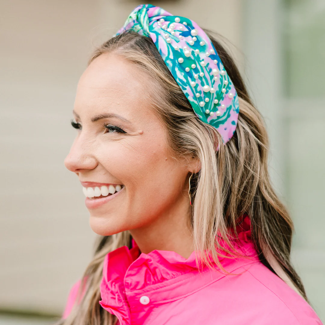 Brighter Days Are Comin' Headband, Pink-Teal - Giverhouse