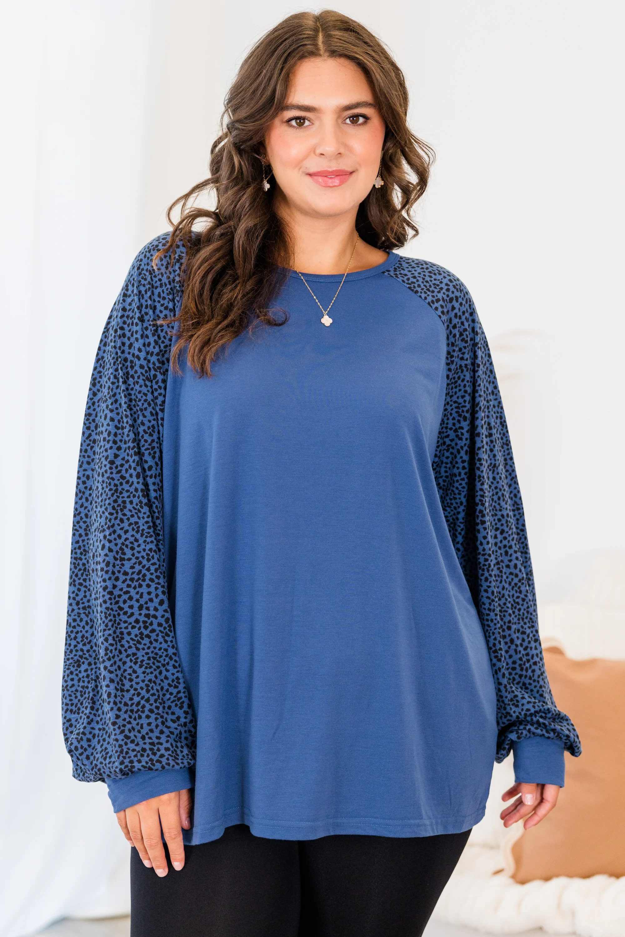 Keep Cool And Calm Top, Blue - Giverhouse