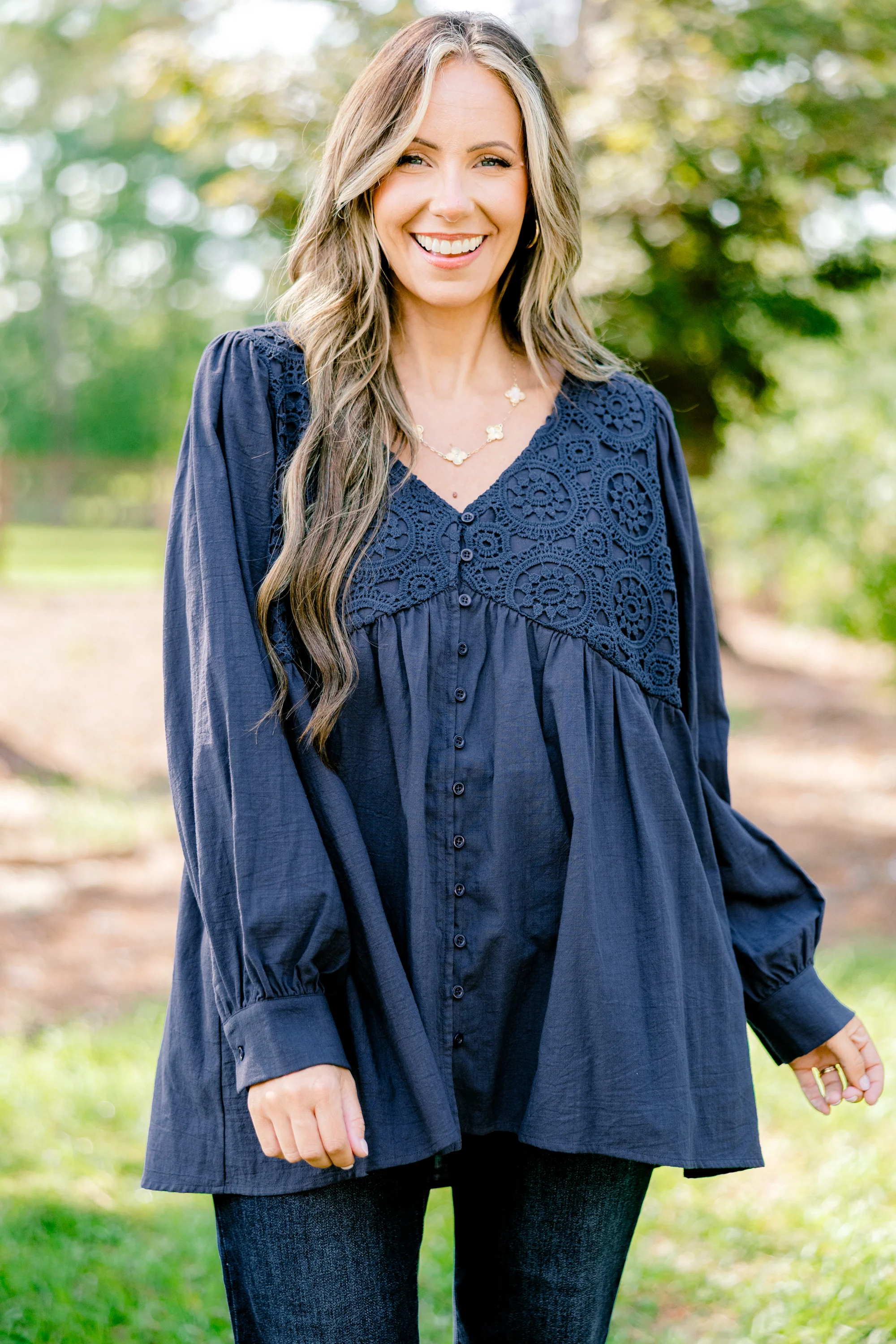 Fireside Stories Top, Blue - Giverhouse