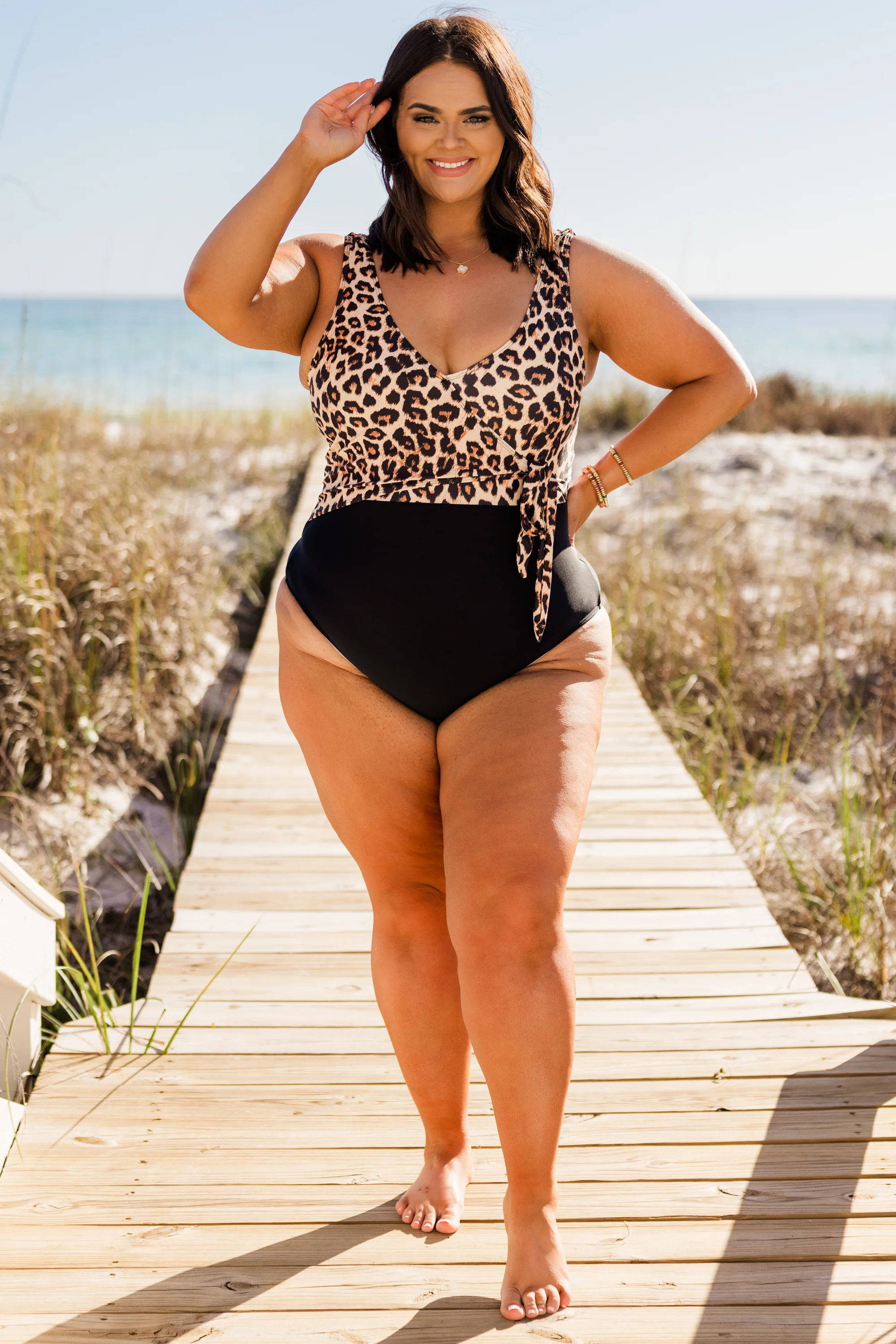 Wave Whispers Swimsuit, Leopard - Giverhouse