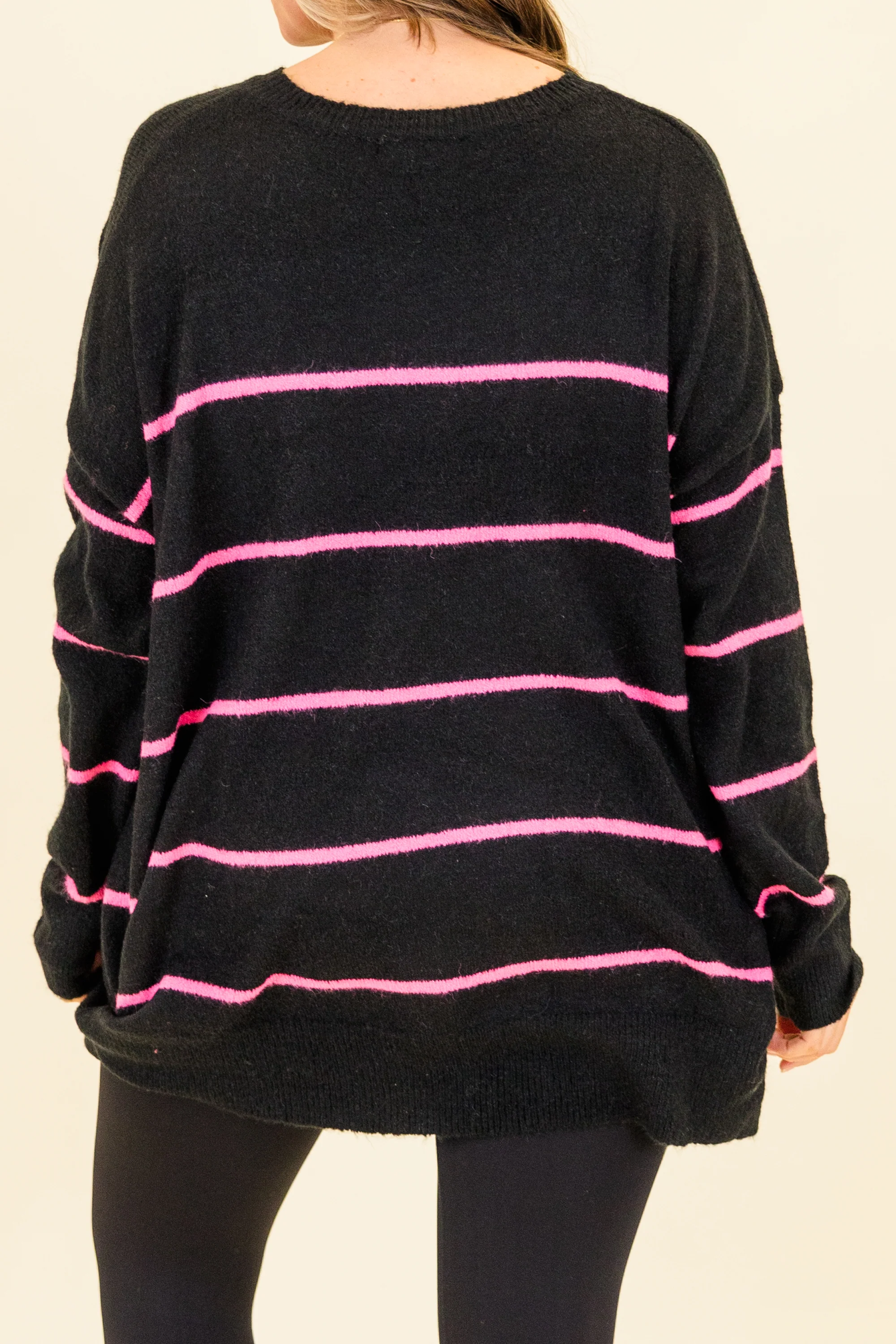 Slumber Party Sweater, Black-Pink - Giverhouse