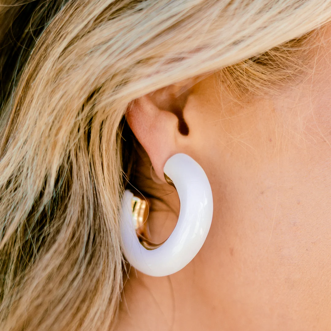 Sunshine & Bliss Earrings, White - Giverhouse