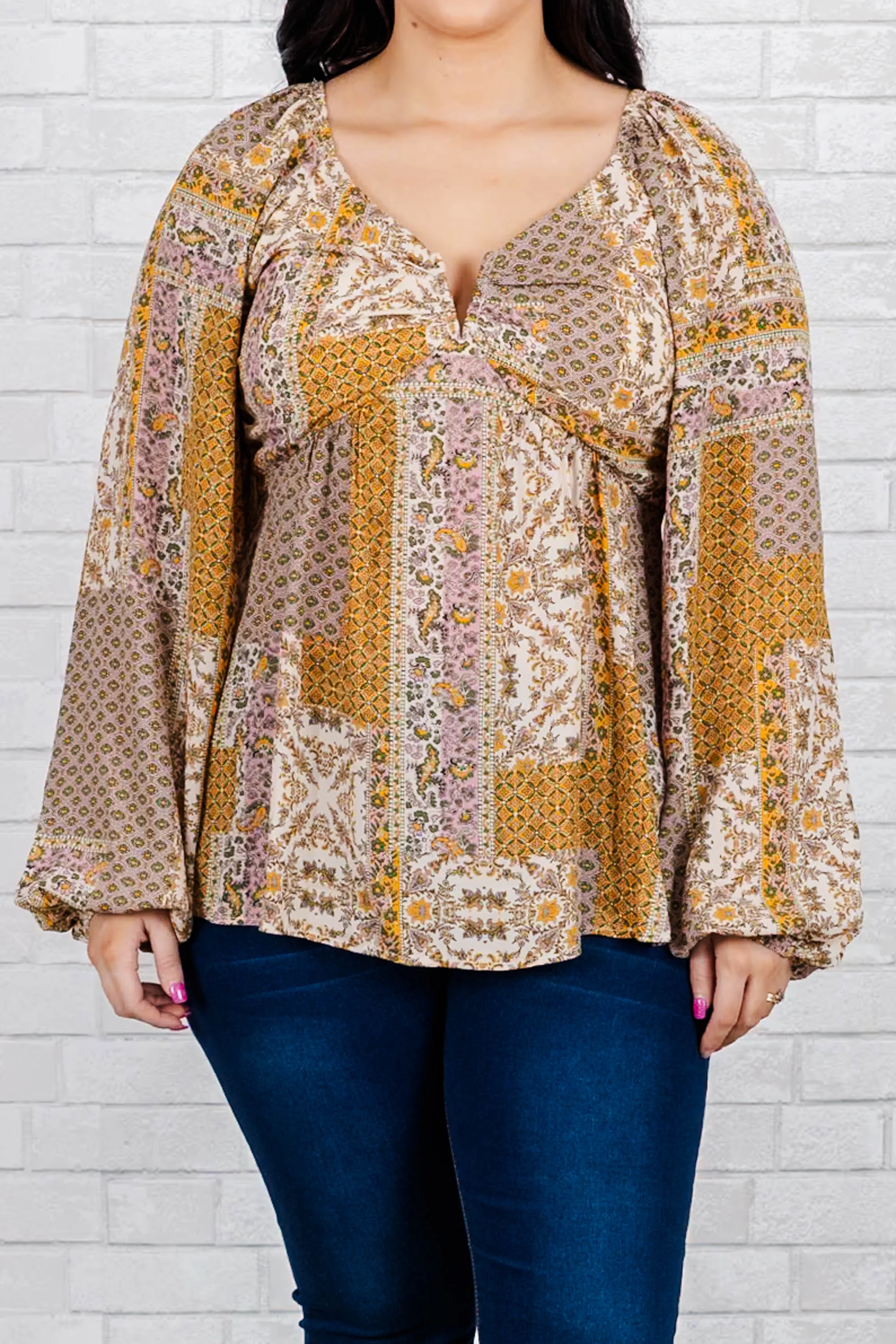 Buy Myself Flowers Blouse, Beige - Giverhouse
