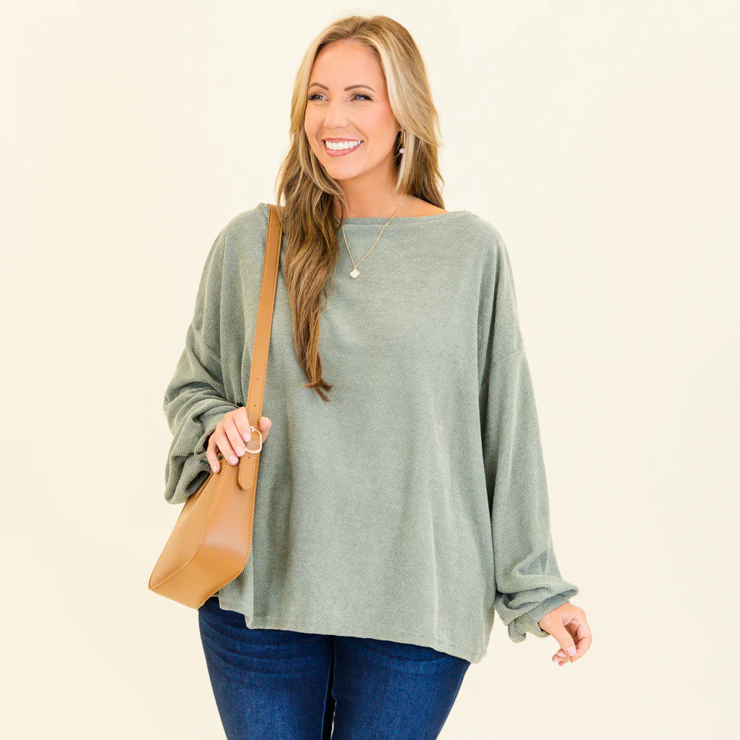 Suave Sweetheart Top, Sage - Giverhouse