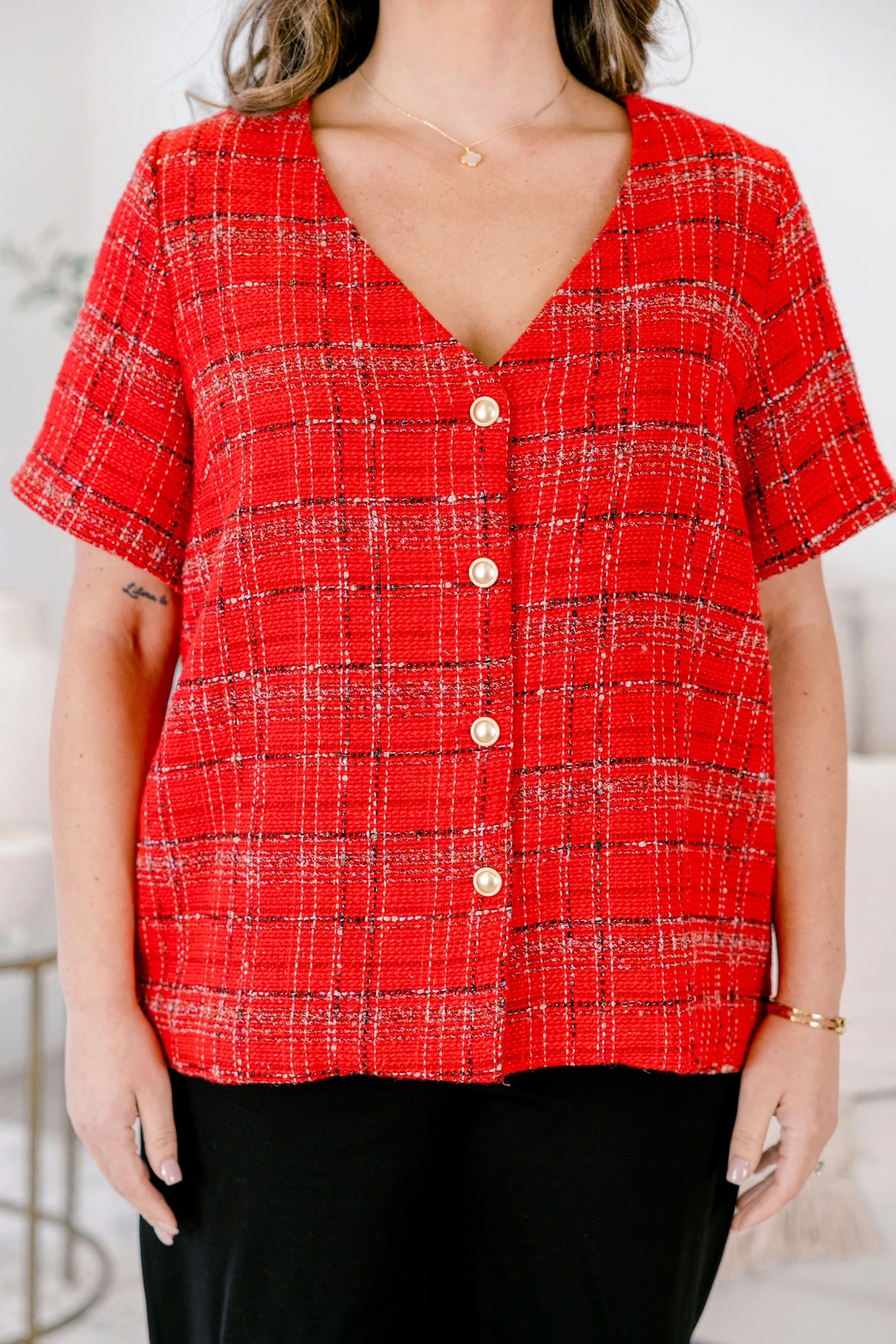 Keeping A Promise Top, Red Plaid - Giverhouse