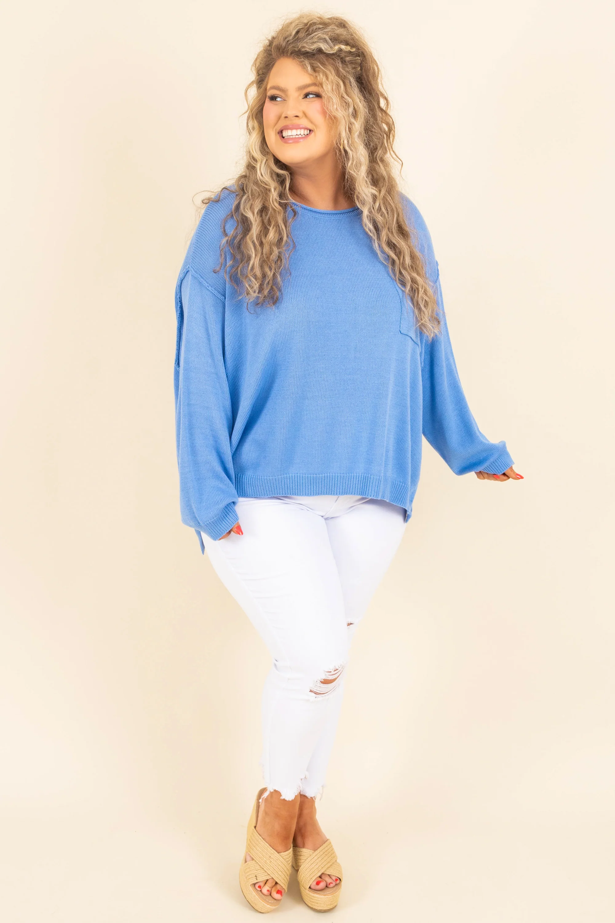 Let Me Be Sweater, Dusty Blue - Giverhouse