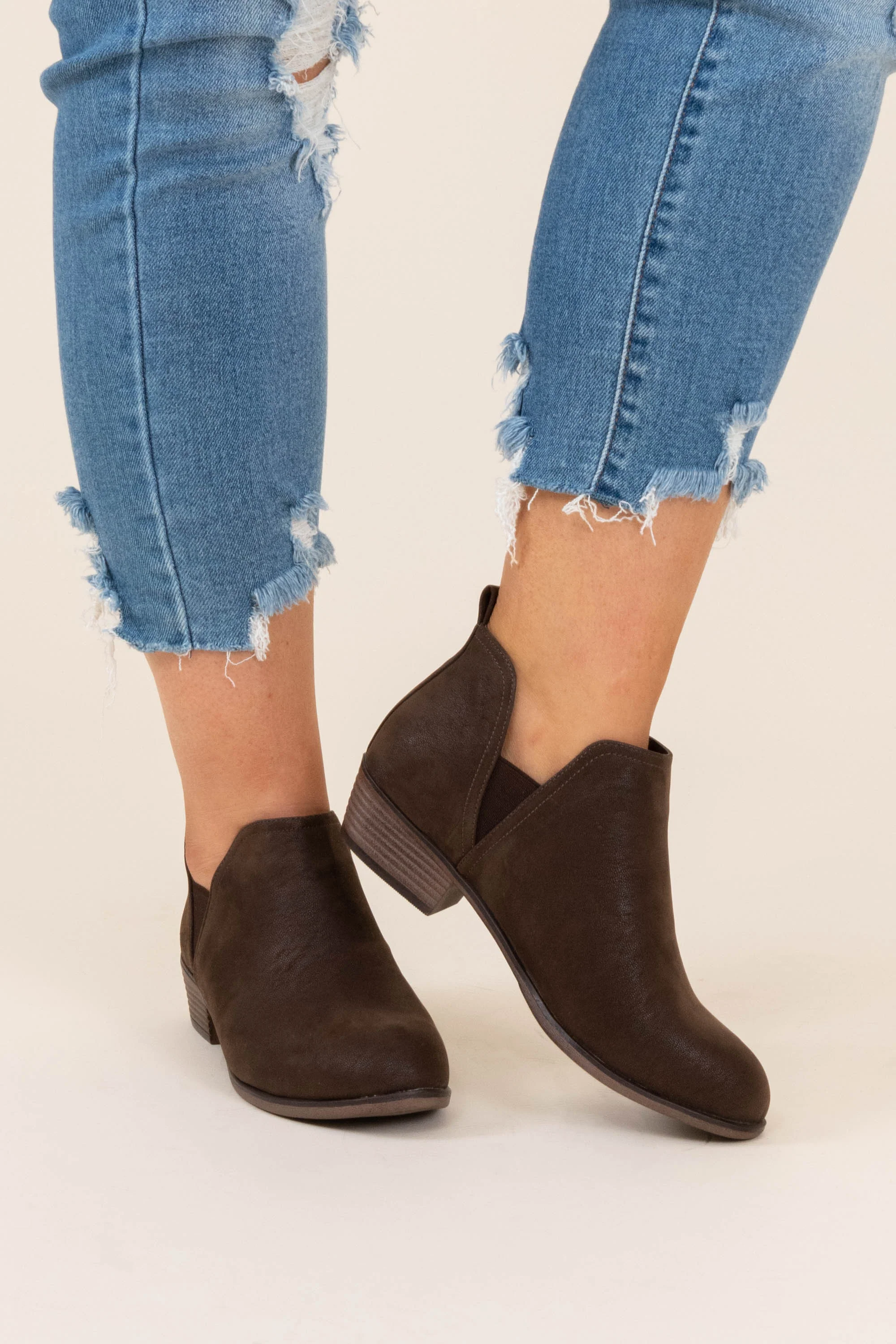 Foot In The Door Booties, Brown - Giverhouse