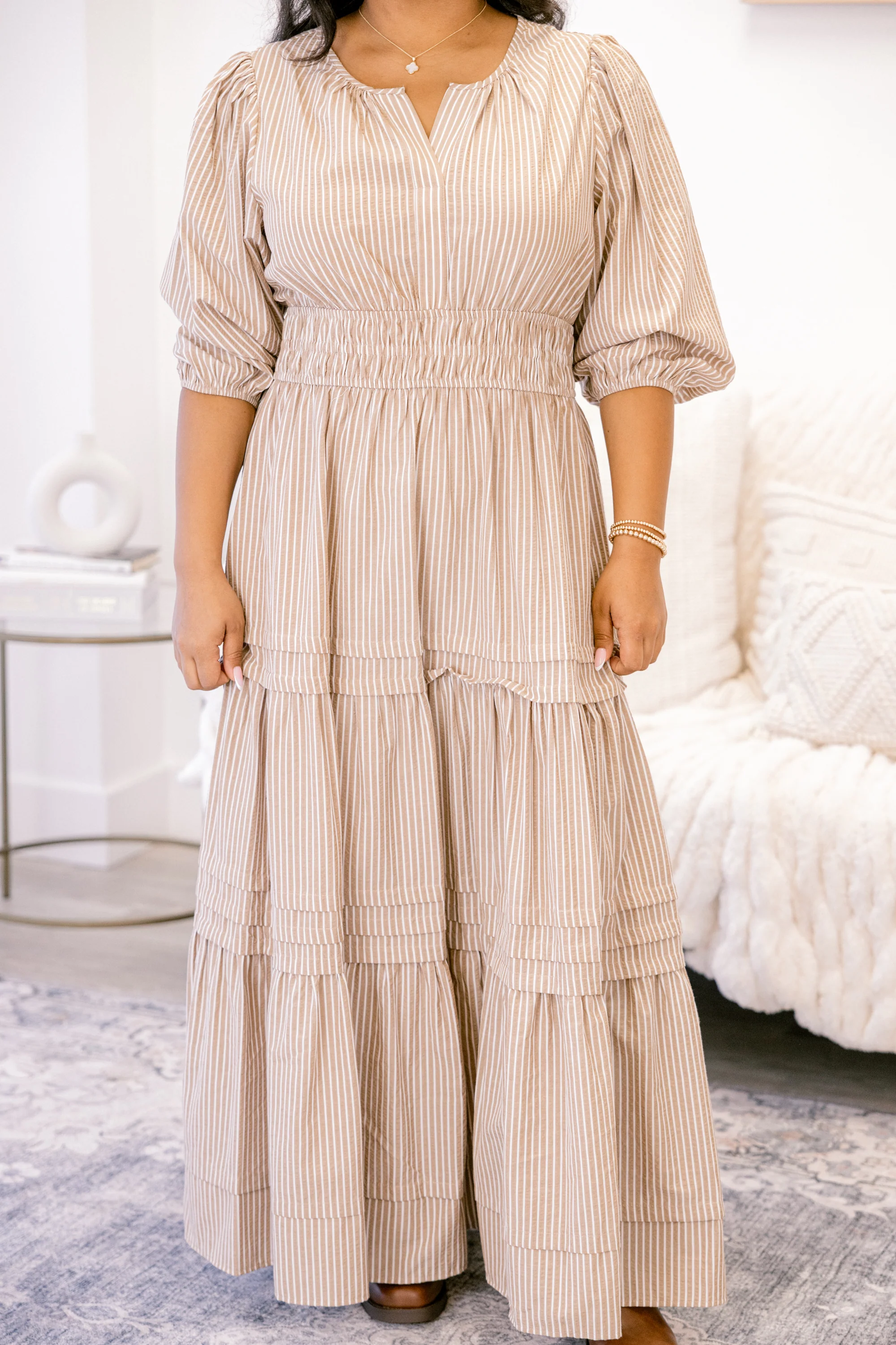 The Clear Choice Dress, Brown Stripe - Giverhouse
