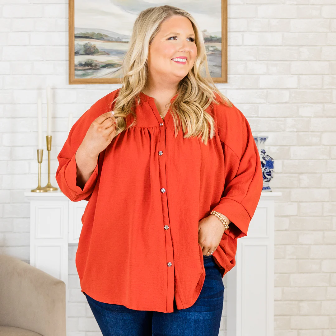 Fond Reflections Top, Orange - Giverhouse