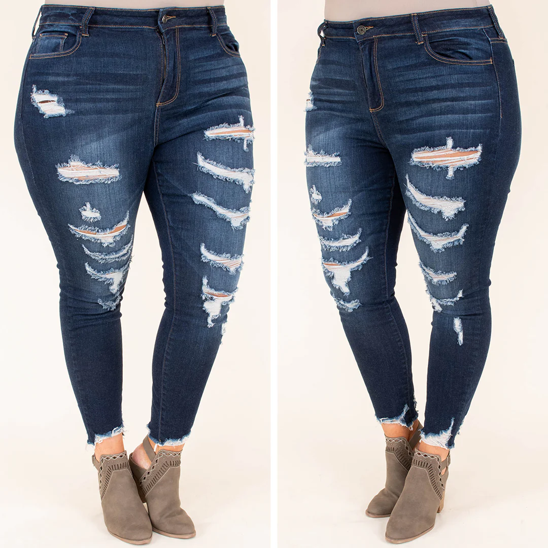 Symbol Of Status Skinny Jeans, Dark Wash - Giverhouse